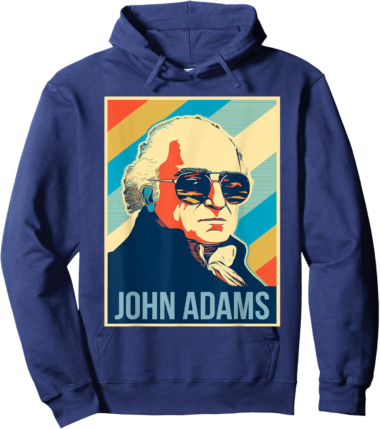 4th Of July John Adams President Retro Patriotic Hoodie - Hoodie | Navy