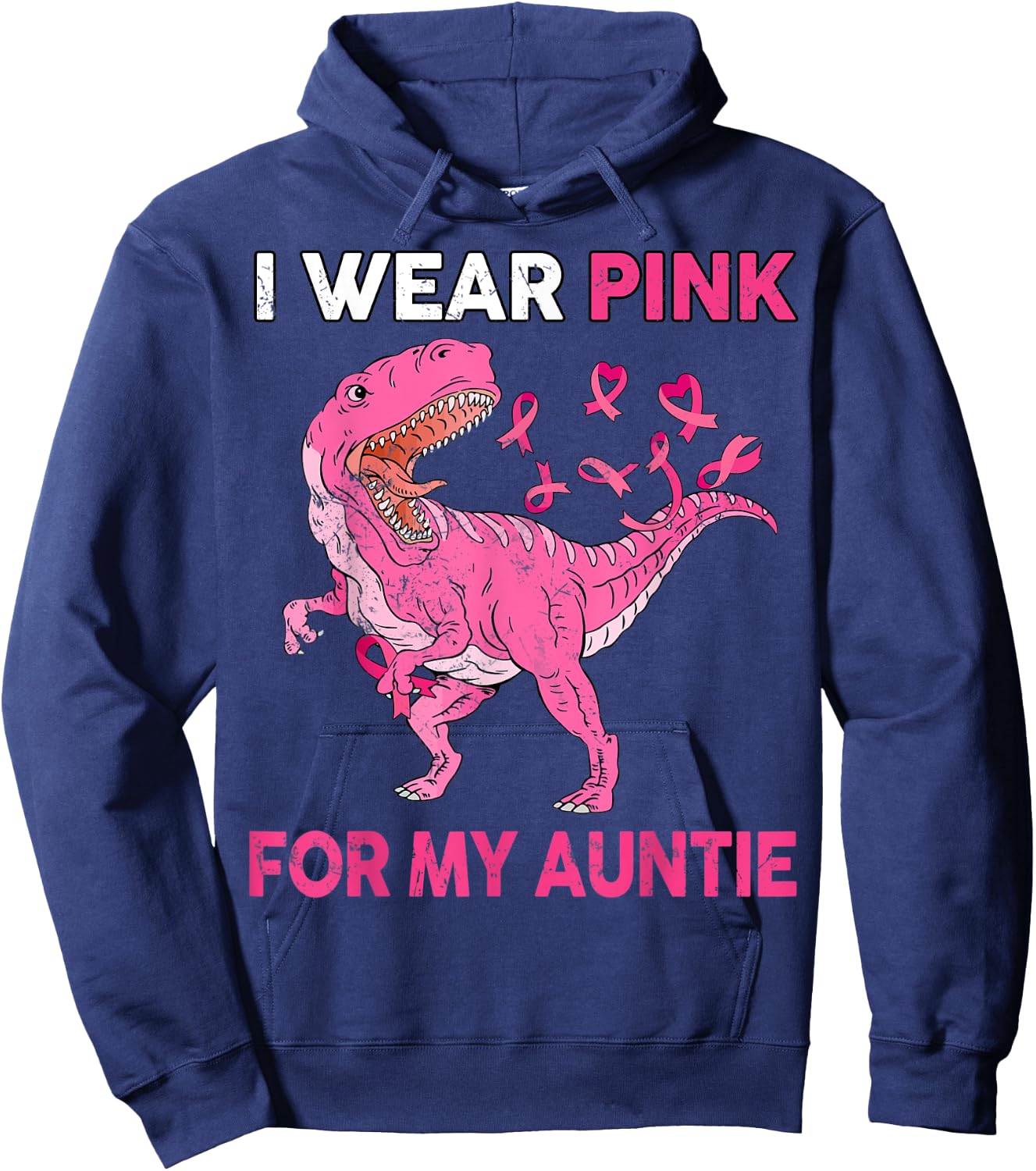 Breast Cancer Awareness Wear Pink for Auntie Kid Boy Toddler Hoodie - Hoodie | Navy