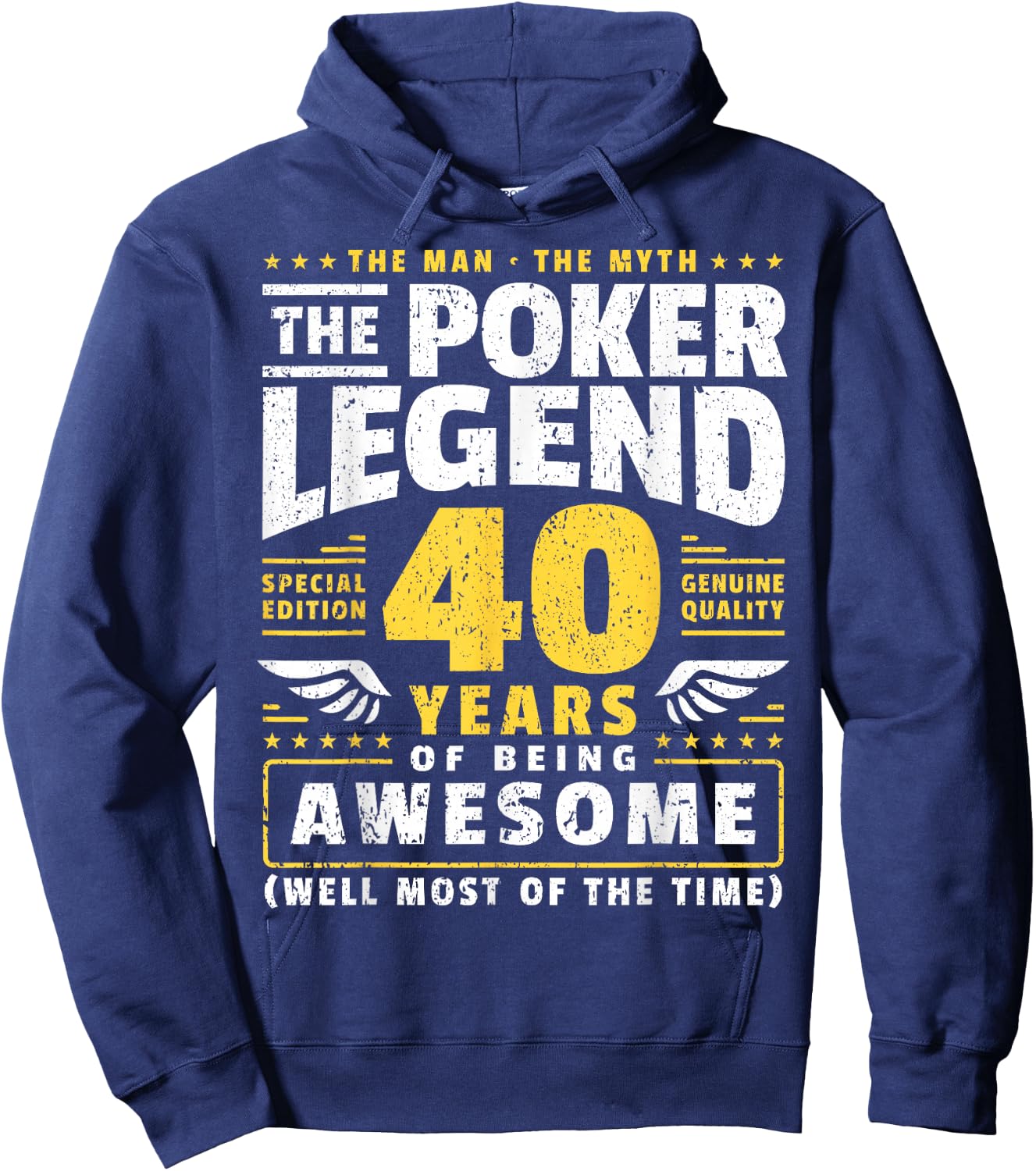 40th Birthday Poker Player 40 Years Hoodie - Hoodie | Navy