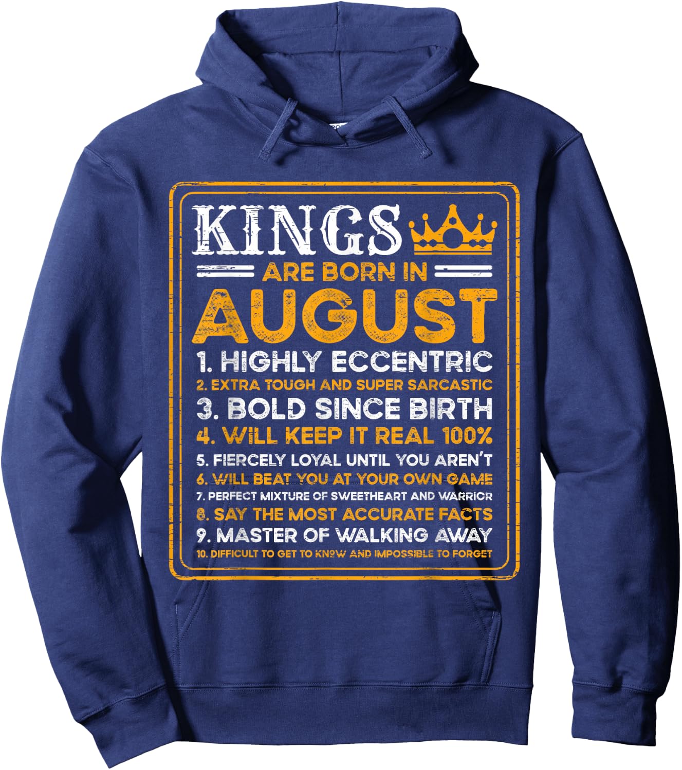 Birthday Kings are Born In August Birthday Hoodie - Hoodie | Navy