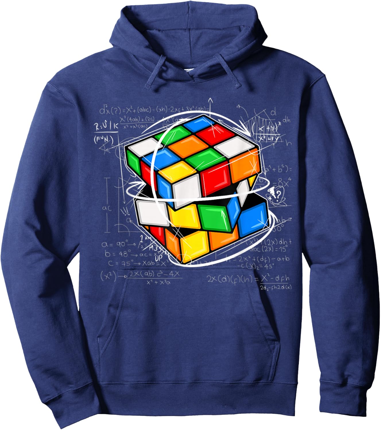 Melting Cube Speed Cubing Vintage Puzzle Youth Math Hoodie - Hoodie | Navy