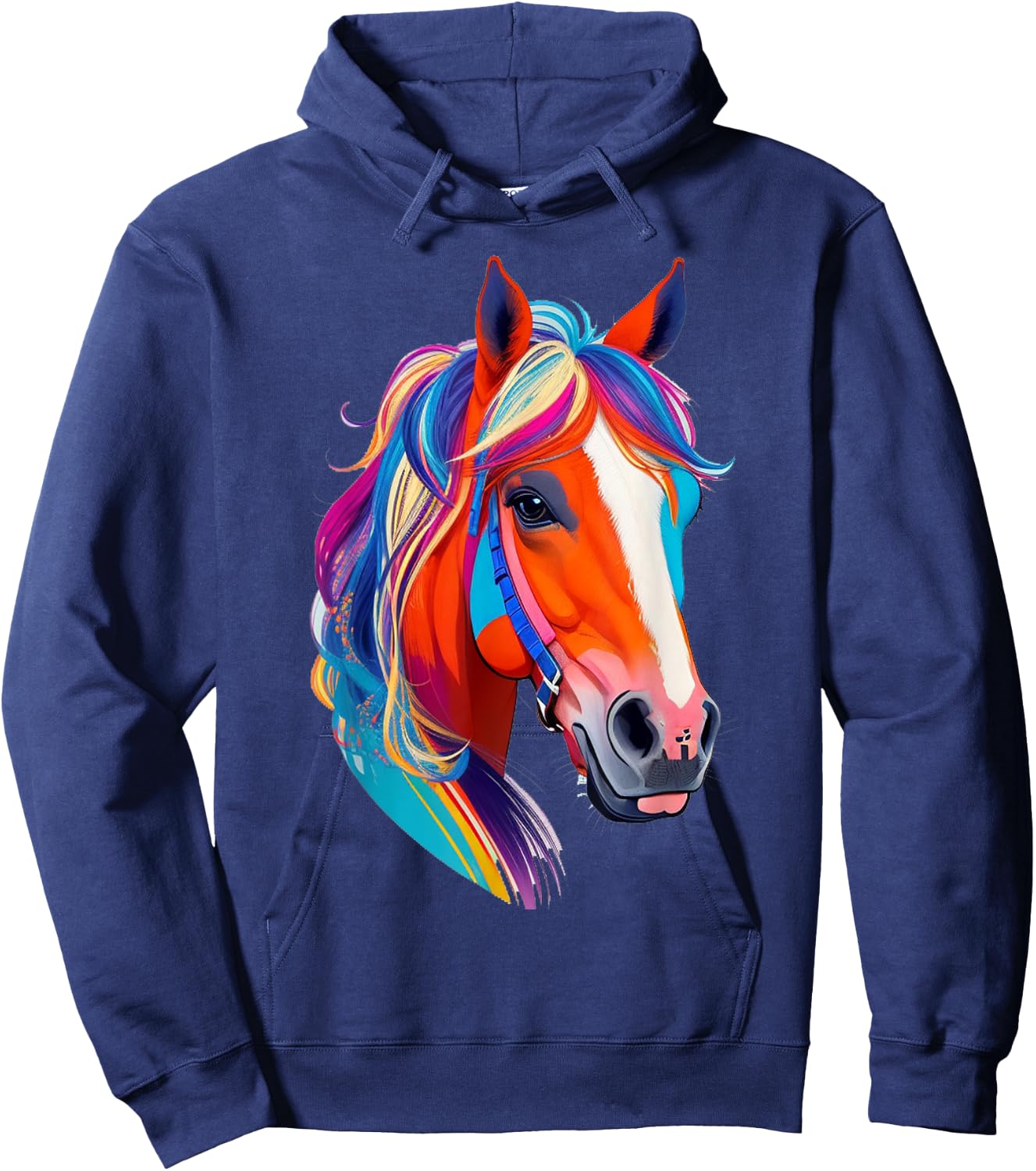 Colorful pop art Horse Lover Funny Cute Horses Hoodie - Hoodie | Navy