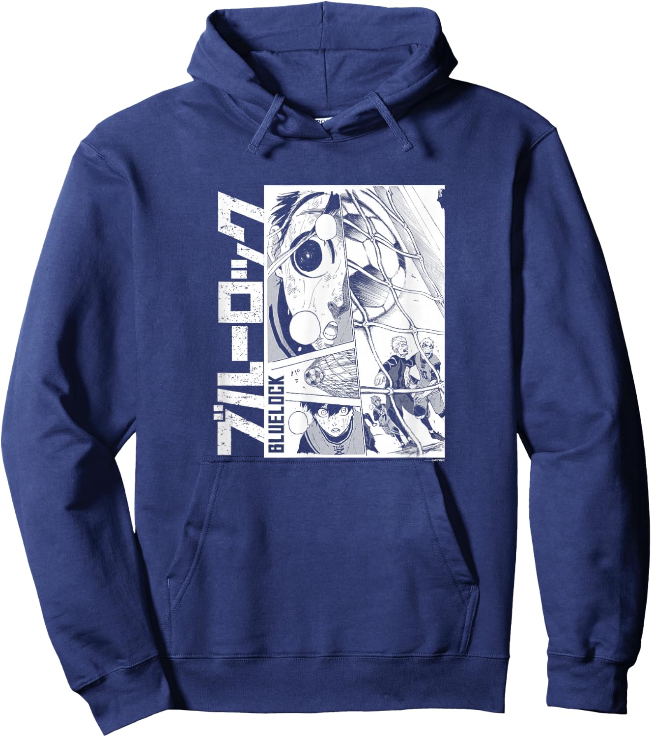 Blue Lock Yoichi Isagi Epic Goal Distressed Manga Panels Hoodie - Hoodie | Navy