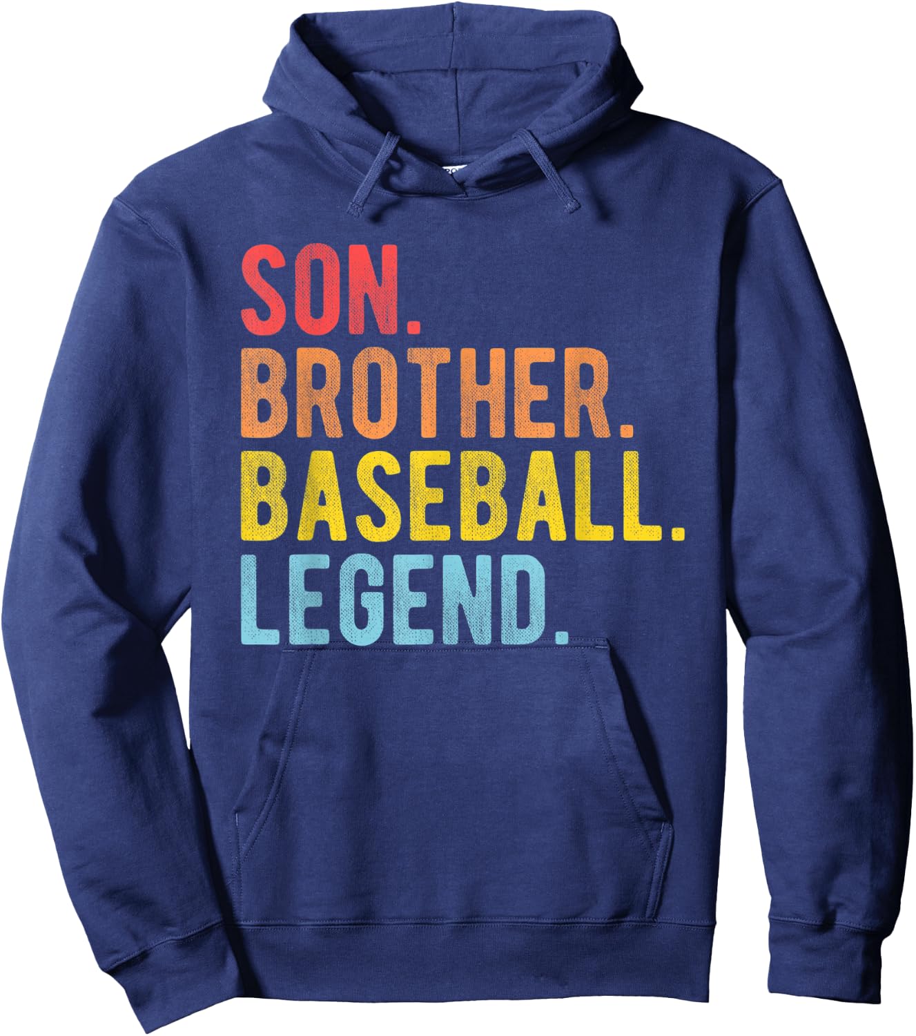 Son Brother Basebal Legend Retro Baseball Boy Kids Hoodie - Hoodie | Navy