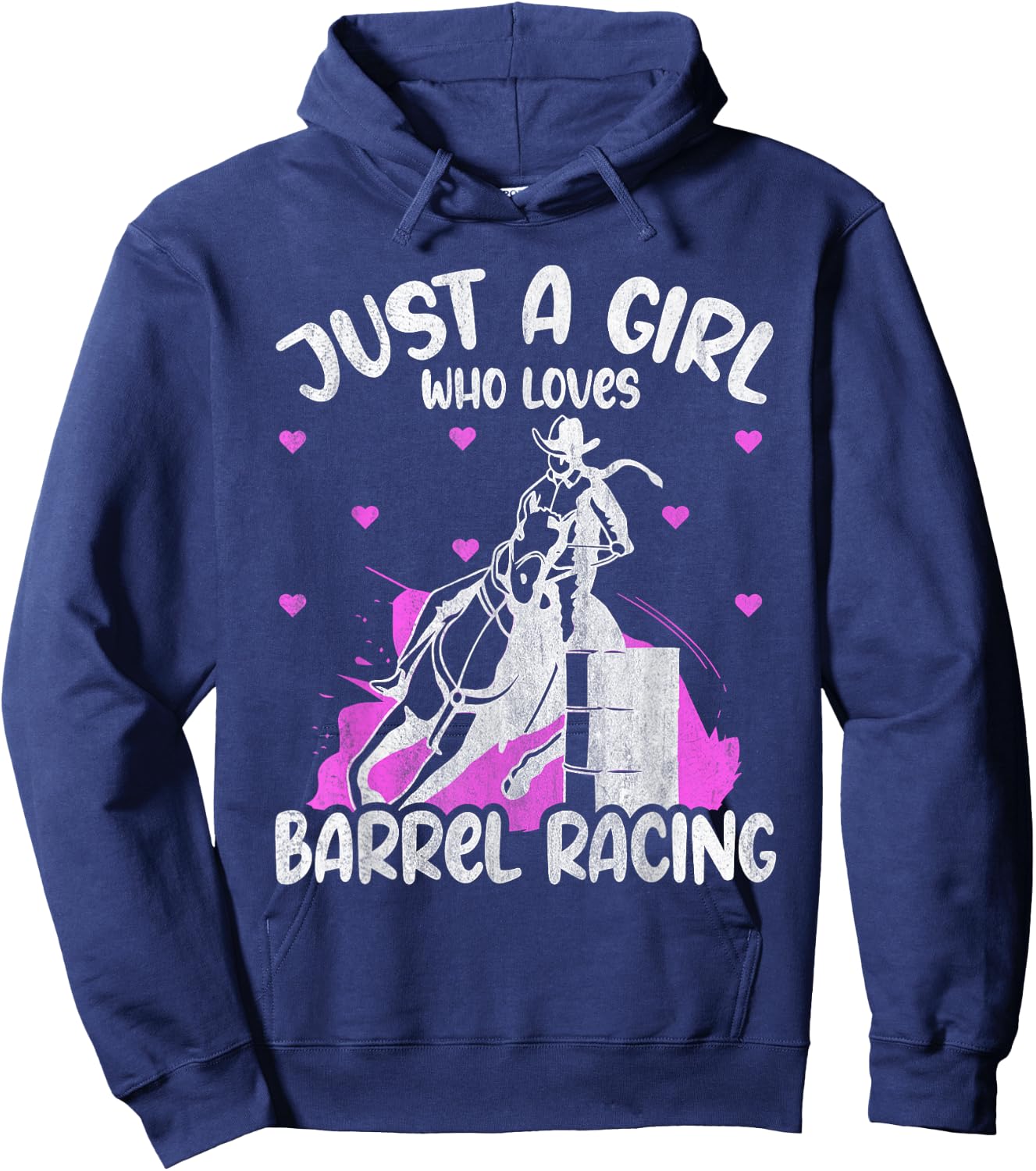 Just A Girl Who Loves Barrel Racing Rodeo Barrel Racing Hoodie - Hoodie | Navy