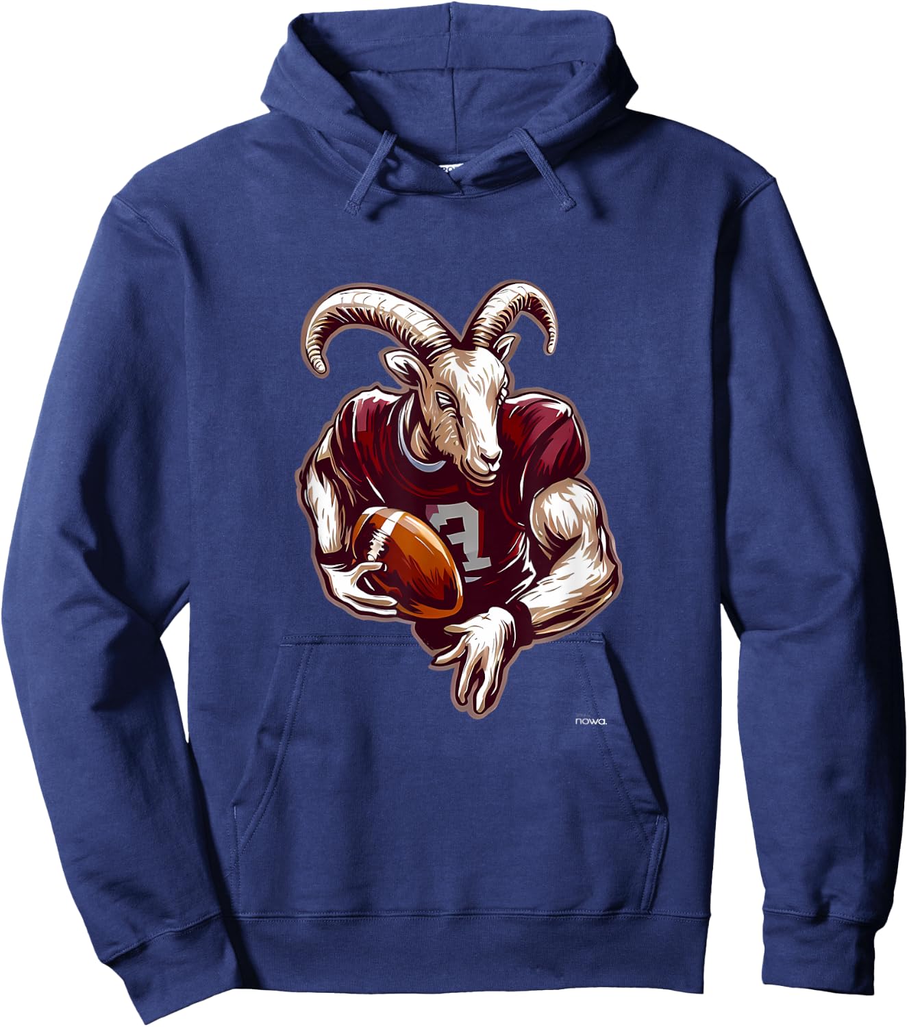 American Football Quarterback Receiver Running Back Goat Hoodie - Hoodie | Navy