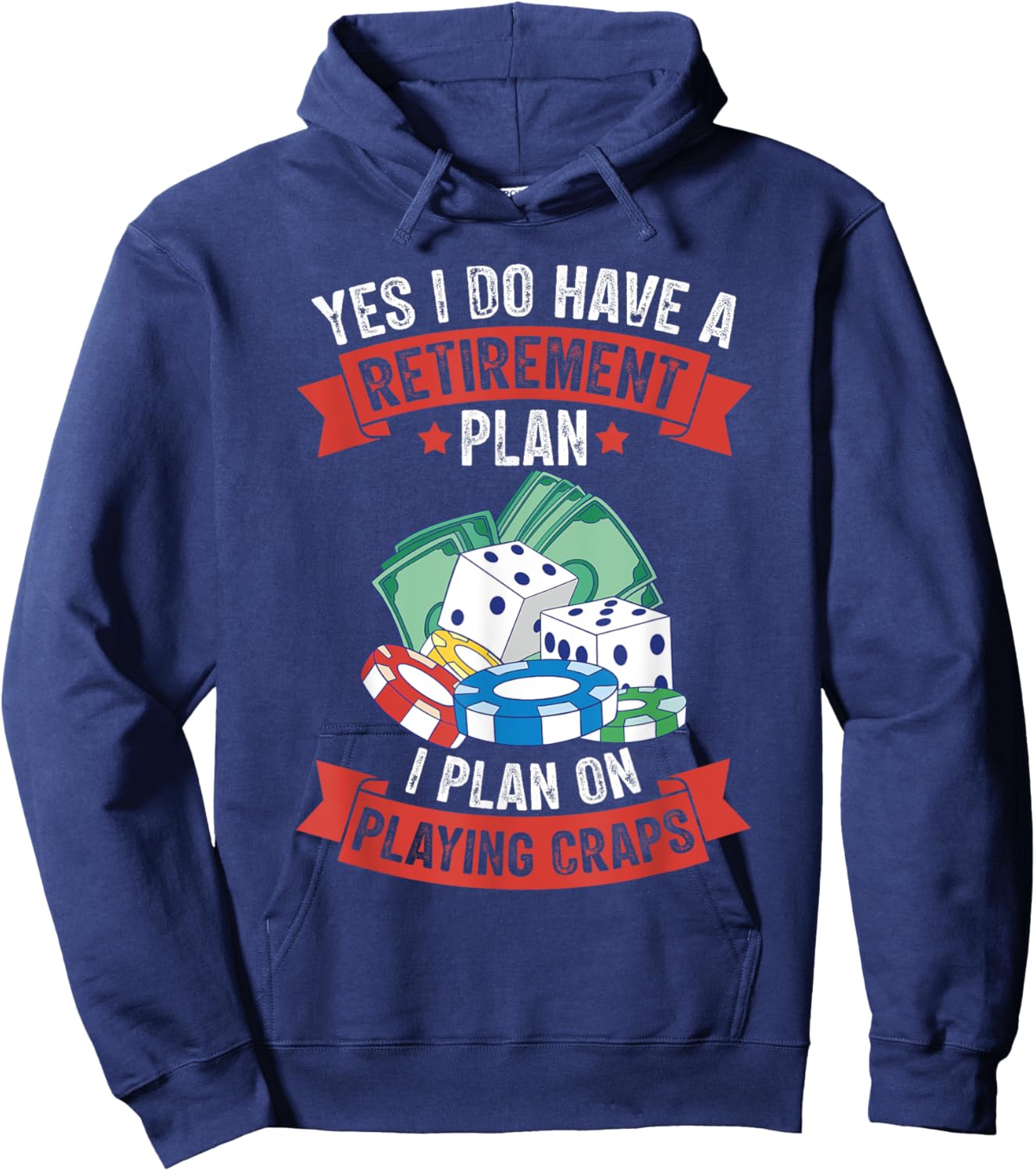 Craps Table Crapshooting Strategy Rules Game Dice Board Hoodie - Hoodie | Navy