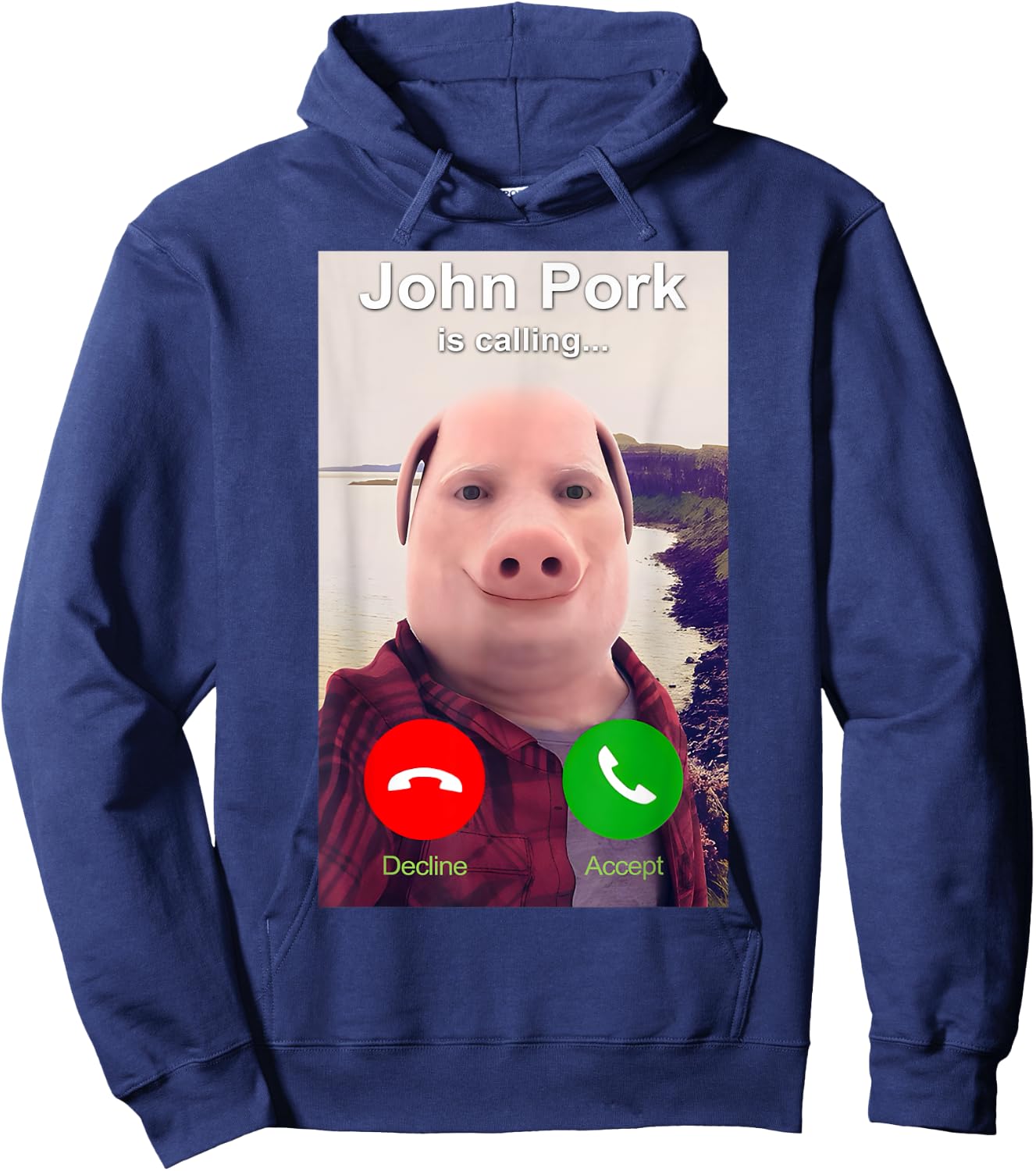 John Pork is Calling Shirt Funny John Pork Meme Men Women Hoodie - Hoodie | Navy