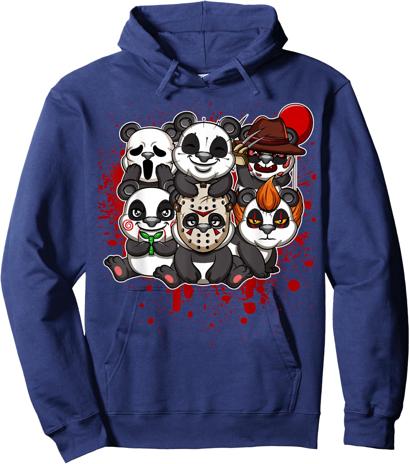 Favorite Classic Horror Movie Characters Animals - My Little Horror Crew - Halloween Pandas Hoodie - Hoodie | Navy