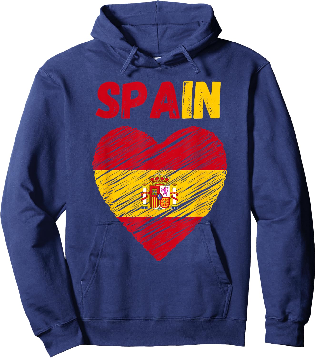 Spain Flag Holiday Vintage Grunge Espanol Spanish Flag Hoodie - Hoodie | Navy
