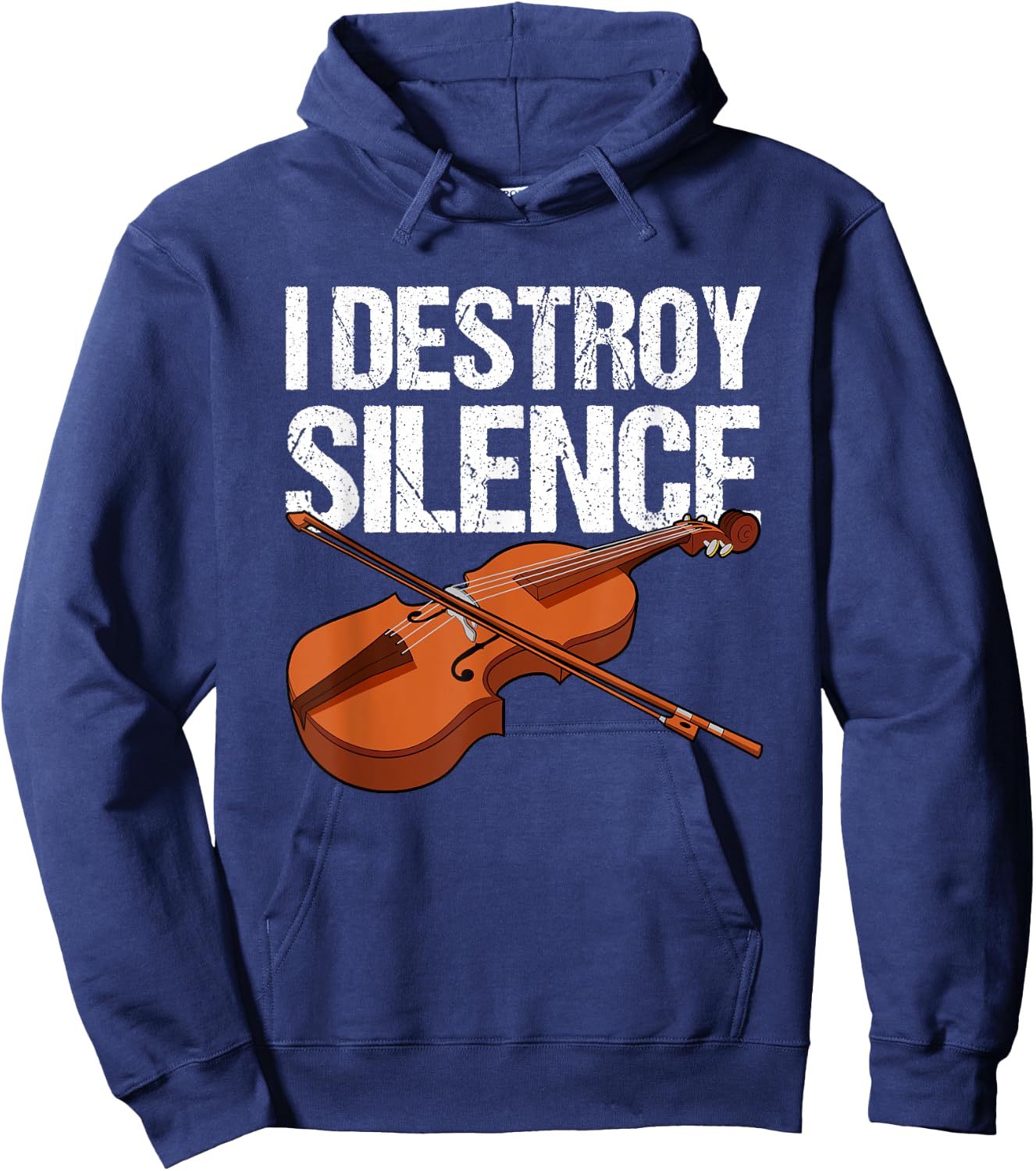 I destroy silence fiddle violin viola orchestra string Hoodie - Hoodie | Navy