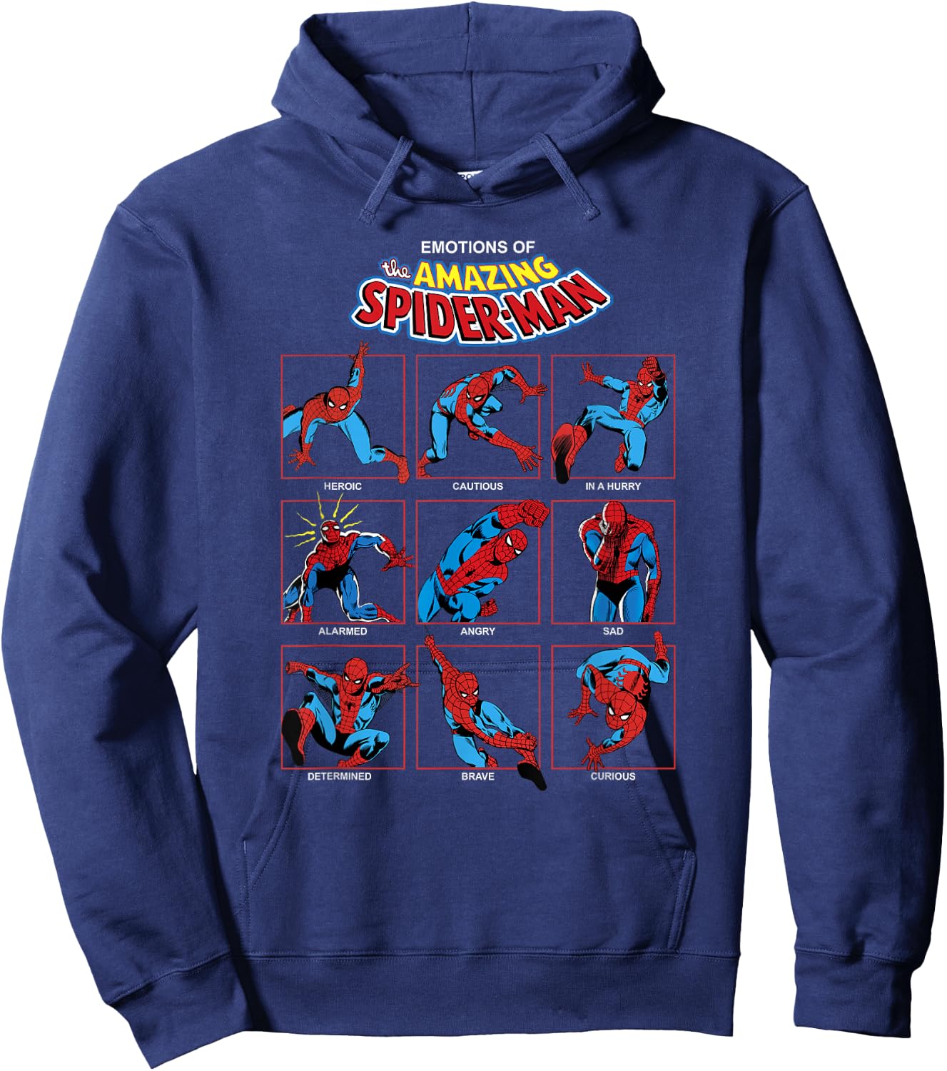 Marvel Spider-Man Classic Expressions of Spider-Man Grid Hoodie - Hoodie | Navy