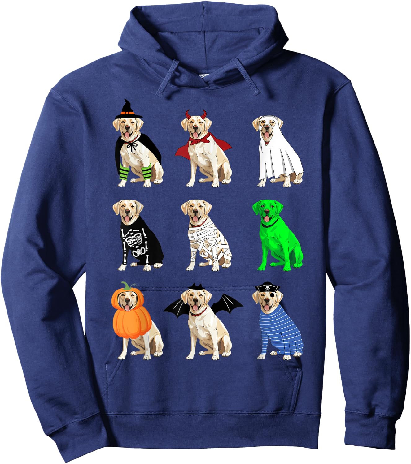 White Labrador Retriever Halloween Funny Ghost Monster Hoodie - Hoodie | Navy
