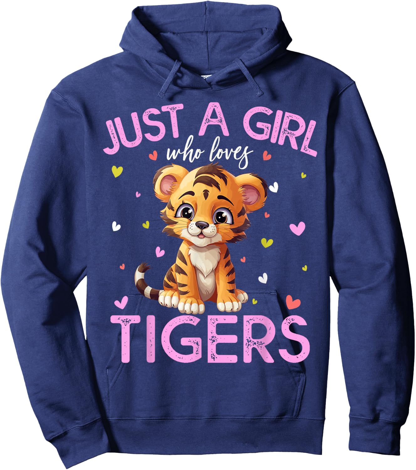 Just A Girl Who Loves Tigers Girls Hoodie - Hoodie | Navy