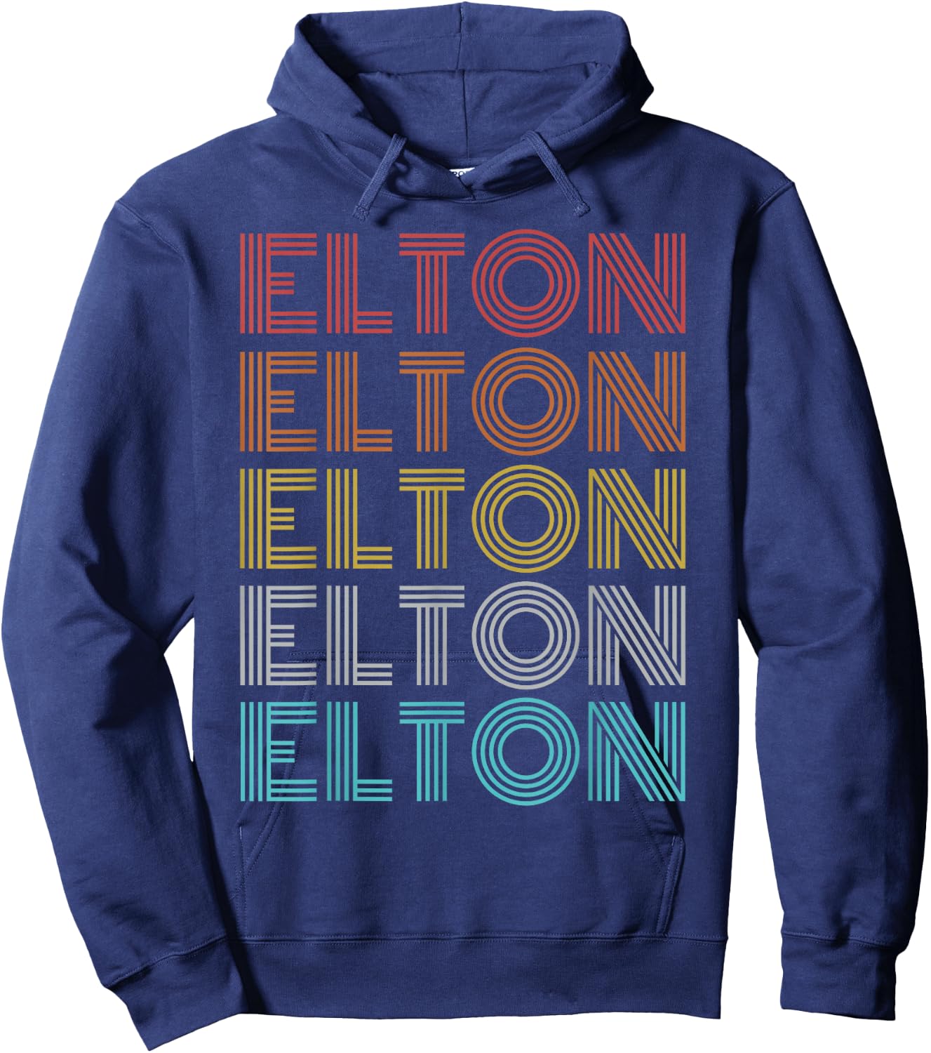 Elton Shirt Vintage Retro Apparel Retro Vintage Elton , Black Hoodie - Hoodie | Navy