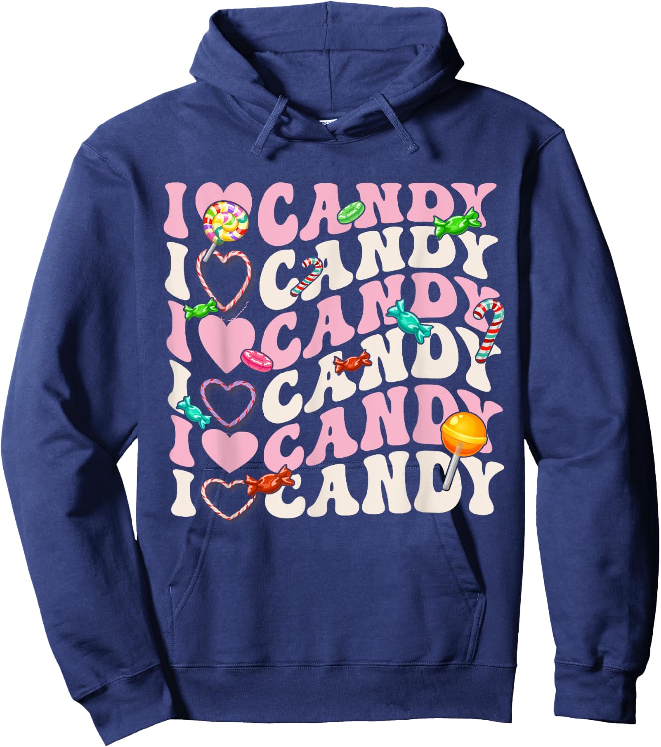 I Love Candy Halloween Party Cute Trick or Treat Candyland Hoodie - Hoodie | Navy