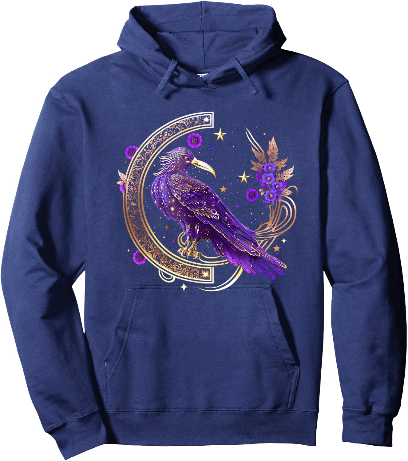 Mystical crow, raven birds, Nordic, Celtic, Wicca, Morrigan Hoodie - Hoodie | Navy