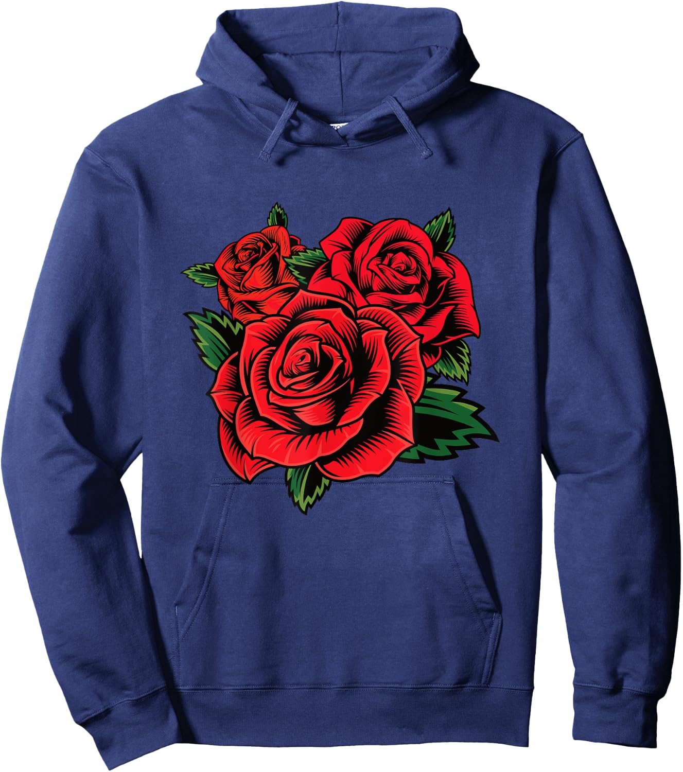 Cute Red Roses Flower Gardening Red Roses Flower Valentines Hoodie - Hoodie | Navy