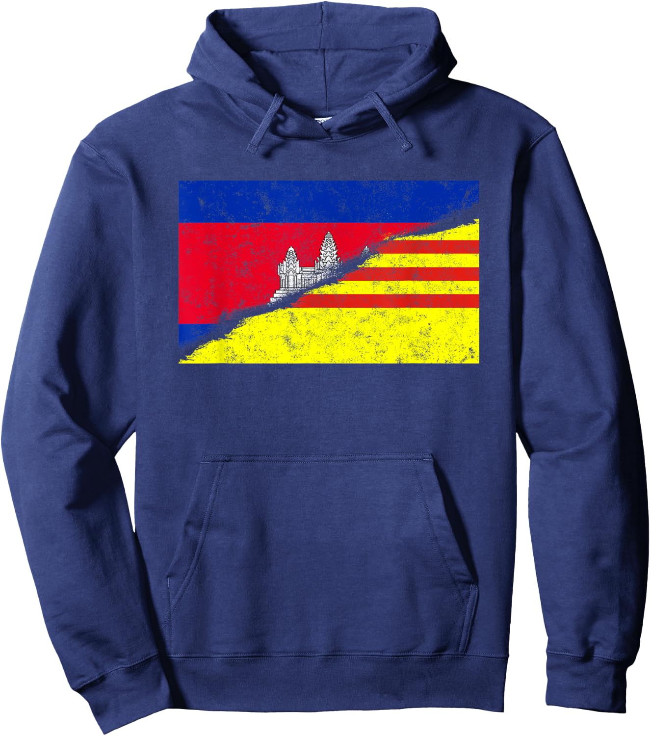 Cambodia Khmer Cambodian Vietnam Vietnamese Mixed DNA Flag Hoodie - Hoodie | Navy