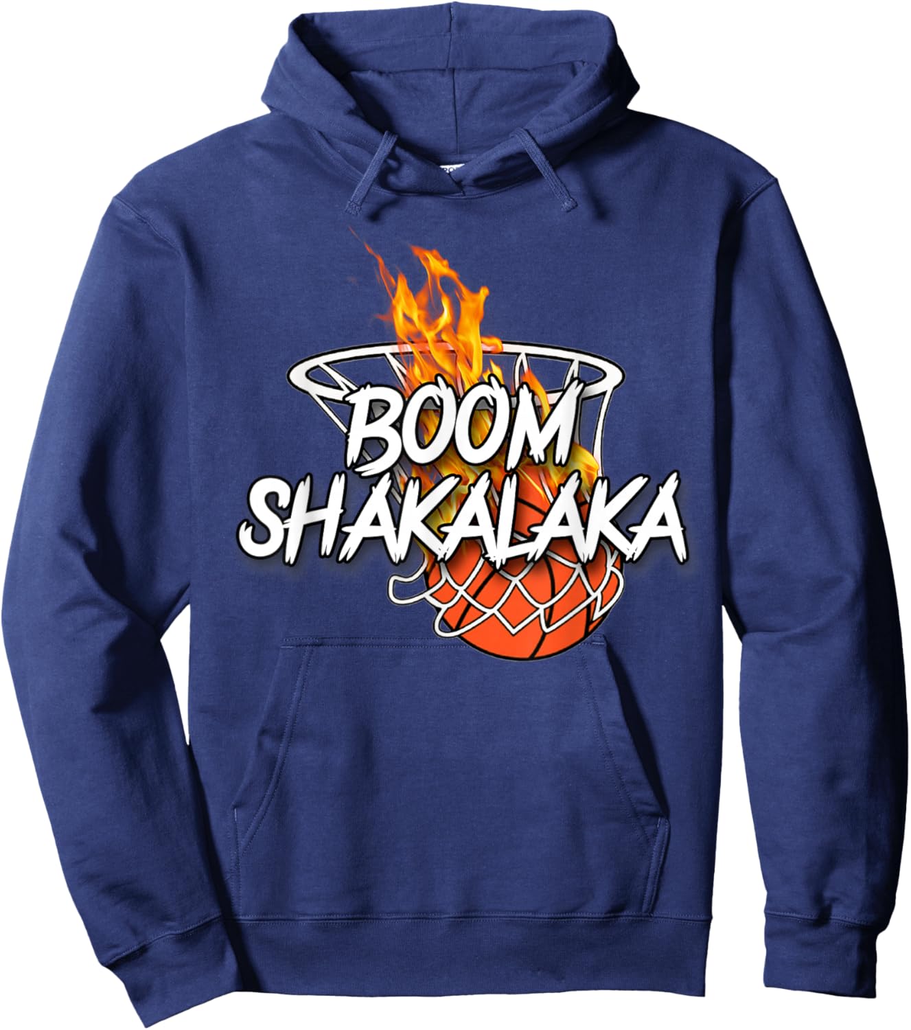 Basketball Boom Shakalaka - Lit On Fire Basketball Hoodie - Hoodie | Navy