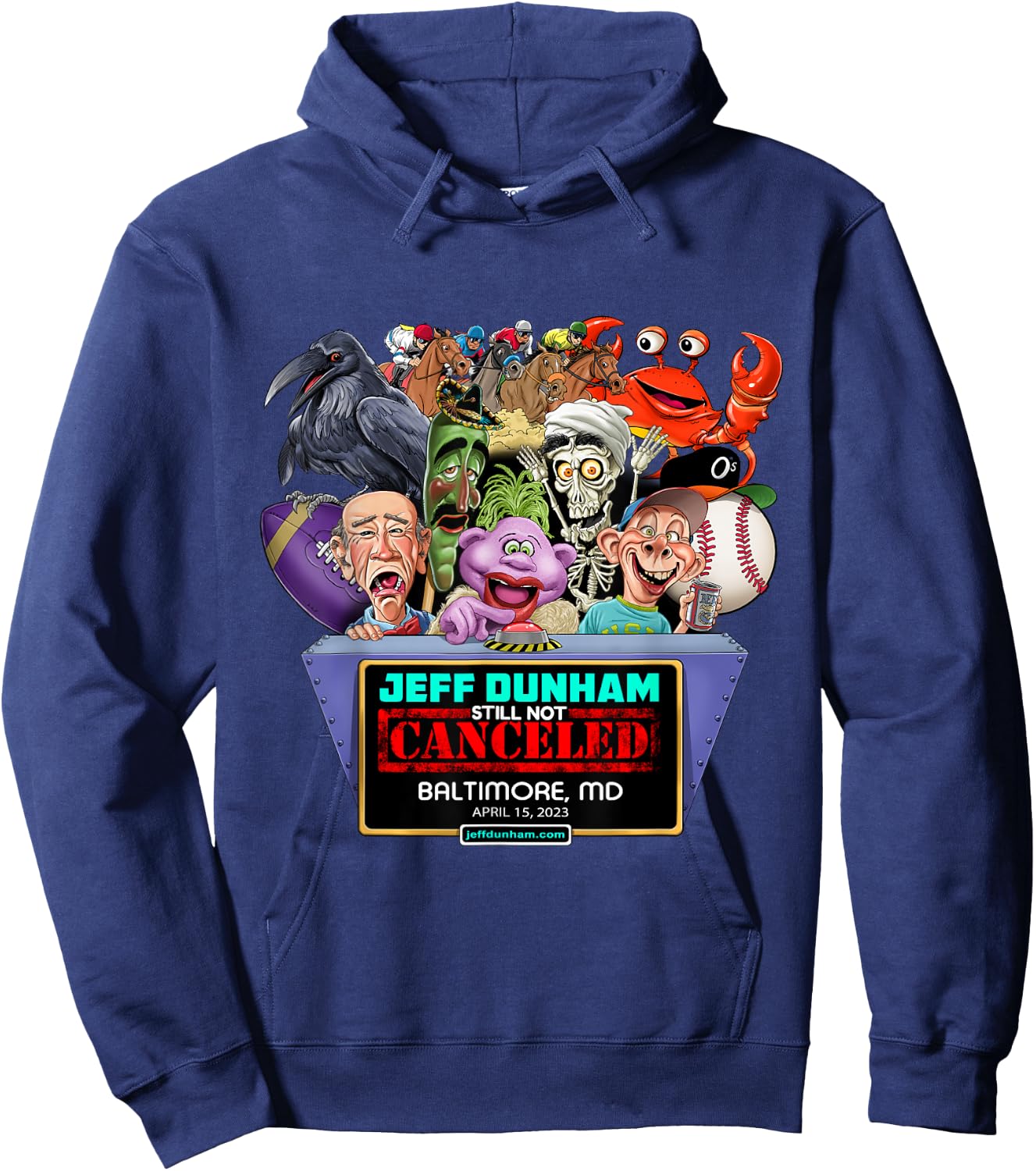 Jeff Dunham Baltimore, MD (2023) Hoodie - Hoodie | Navy