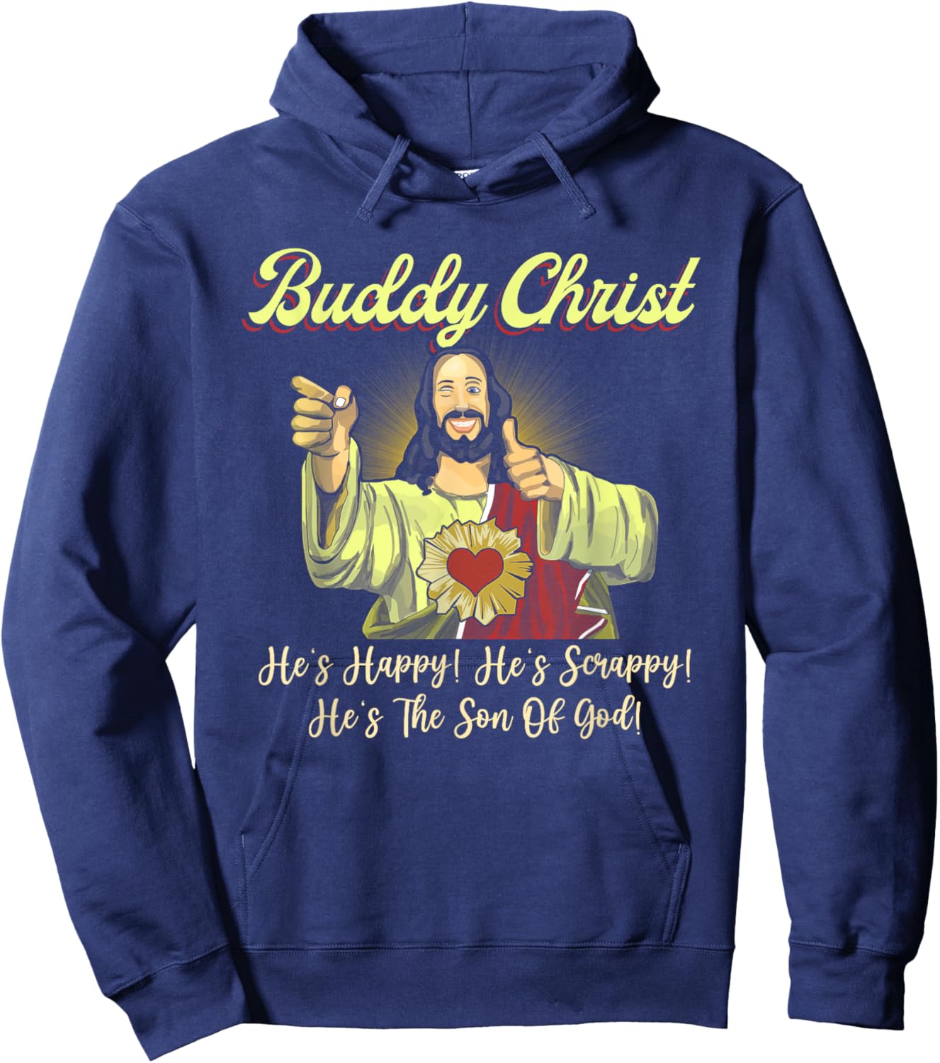 Buddy a Christ Christmas He Happy Scrappy The Son Of God Hoodie - Hoodie | Navy