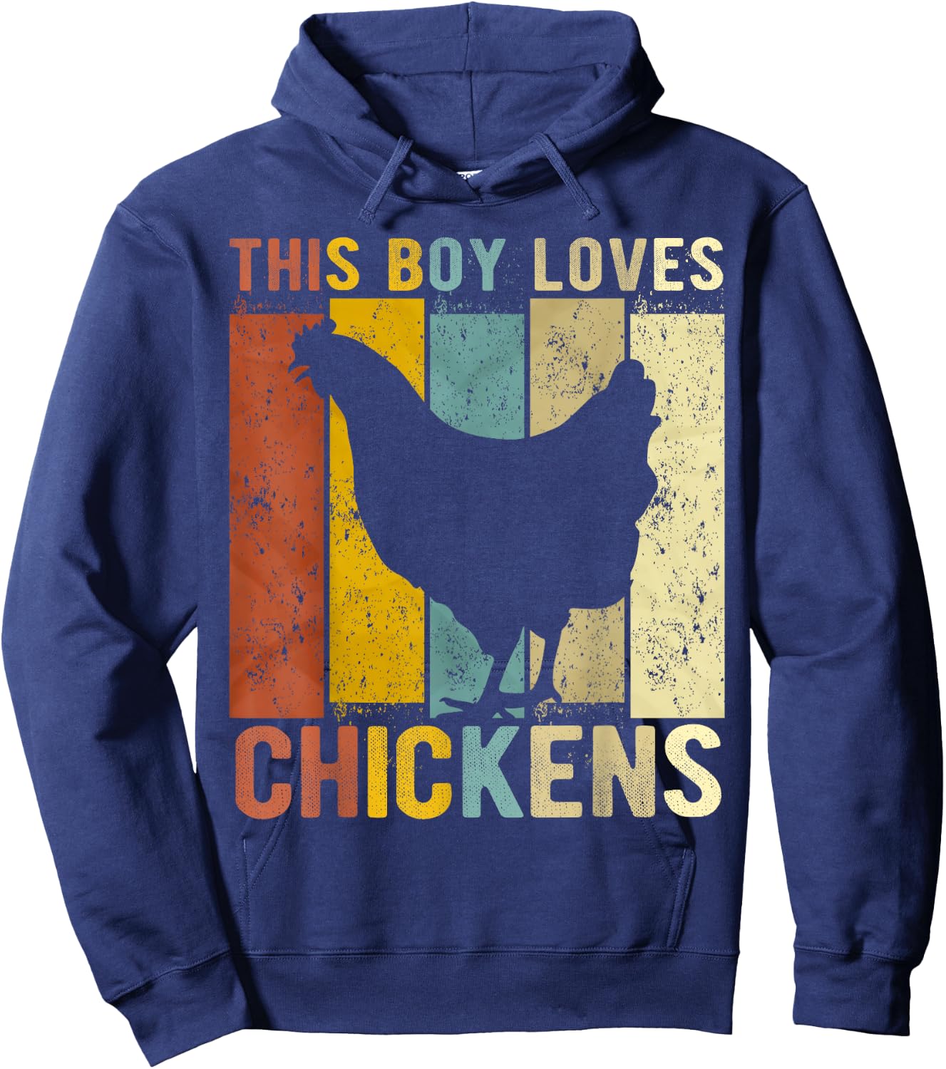 This Boy Loves Chickens Boys Chicken Hoodie - Hoodie | Navy