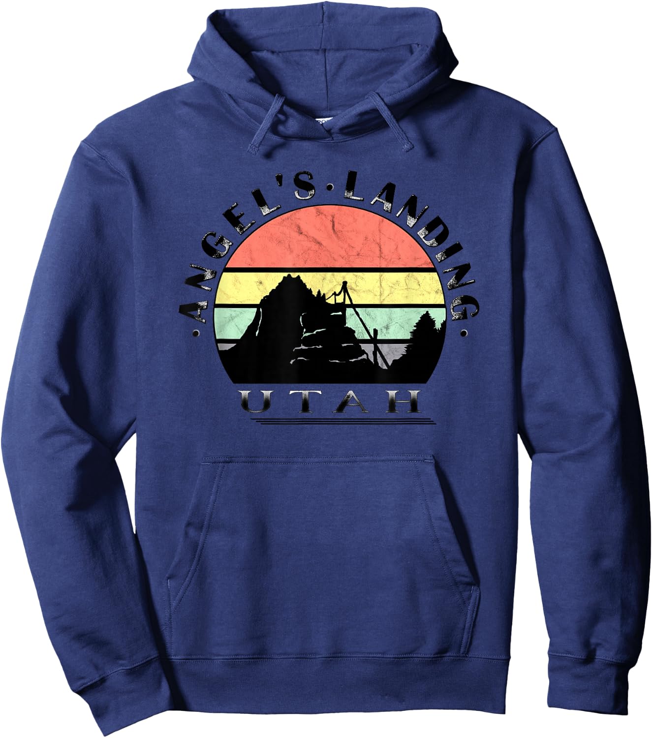 Angels Landing Retro Vintage Sunset Hoodie - Hoodie | Navy