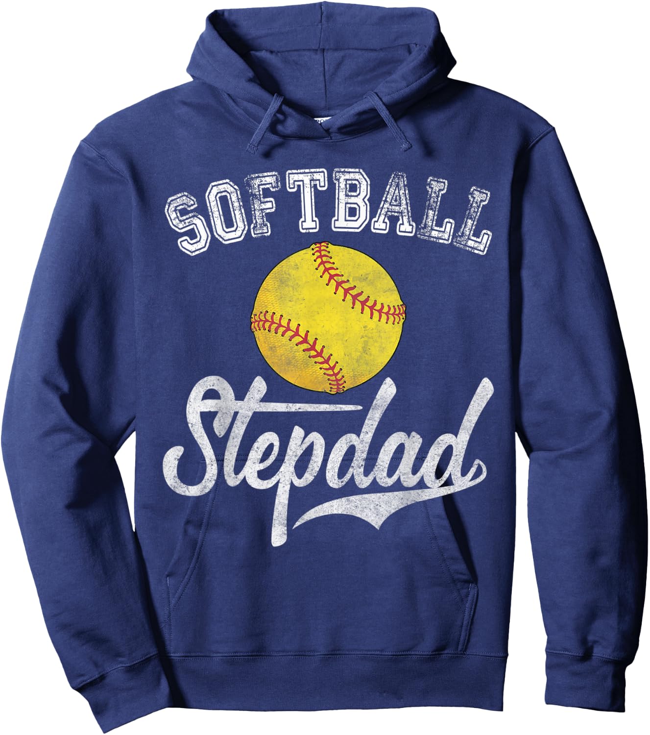 Softball Stepdad Sport Stepfather Hoodie - Hoodie | Navy