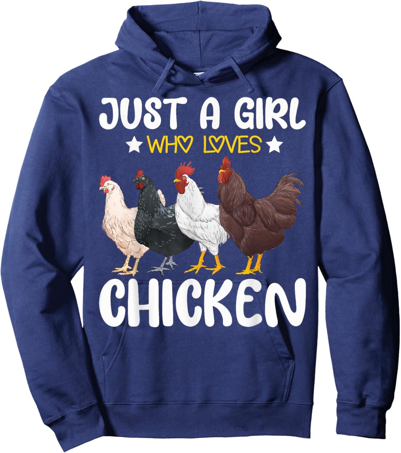Just A Girl Who Loves Chickens Farm Lover Cute Chicken Buffs Hoodie - Hoodie | Navy