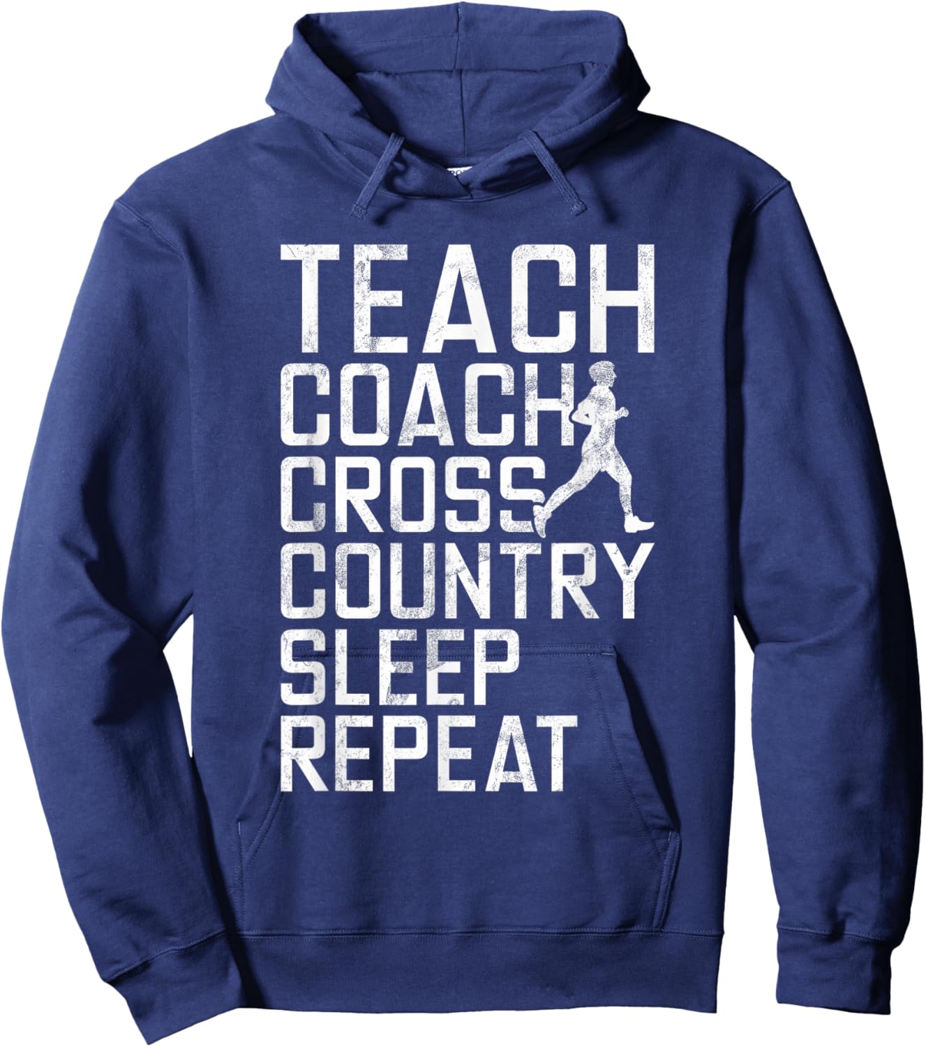 Teach Coach Cross Country Sleep Repeat Gifts XC Running Men Hoodie - Hoodie | Navy