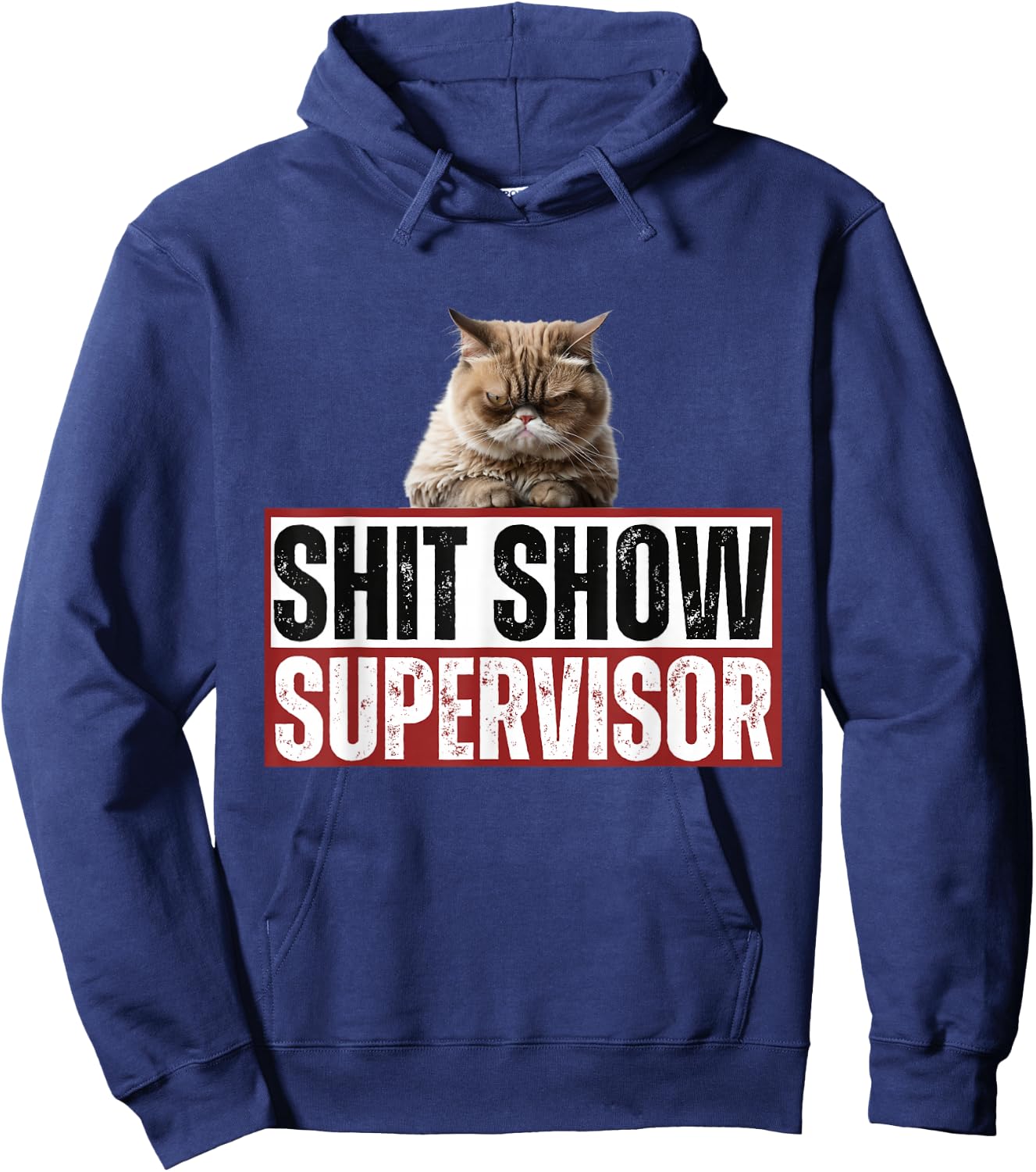 Hilarious Cat S.h.it Show Supervisor Funny Vintage Hoodie - Hoodie | Navy