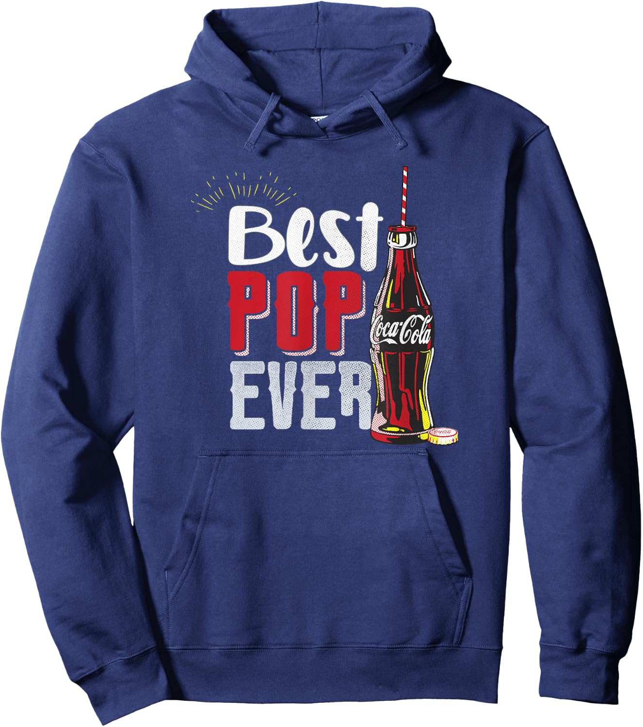 Coca-Cola Father's Day Best Pop Ever Coke Bottle and Straw Hoodie - Hoodie | Navy