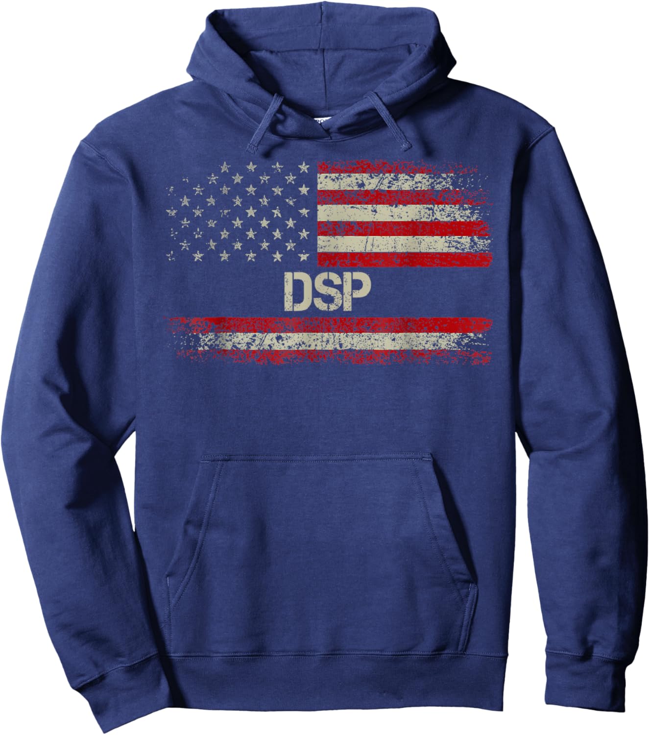 DSP - Vintage American Flag US Patriotic DSP Men Hoodie - Hoodie | Navy