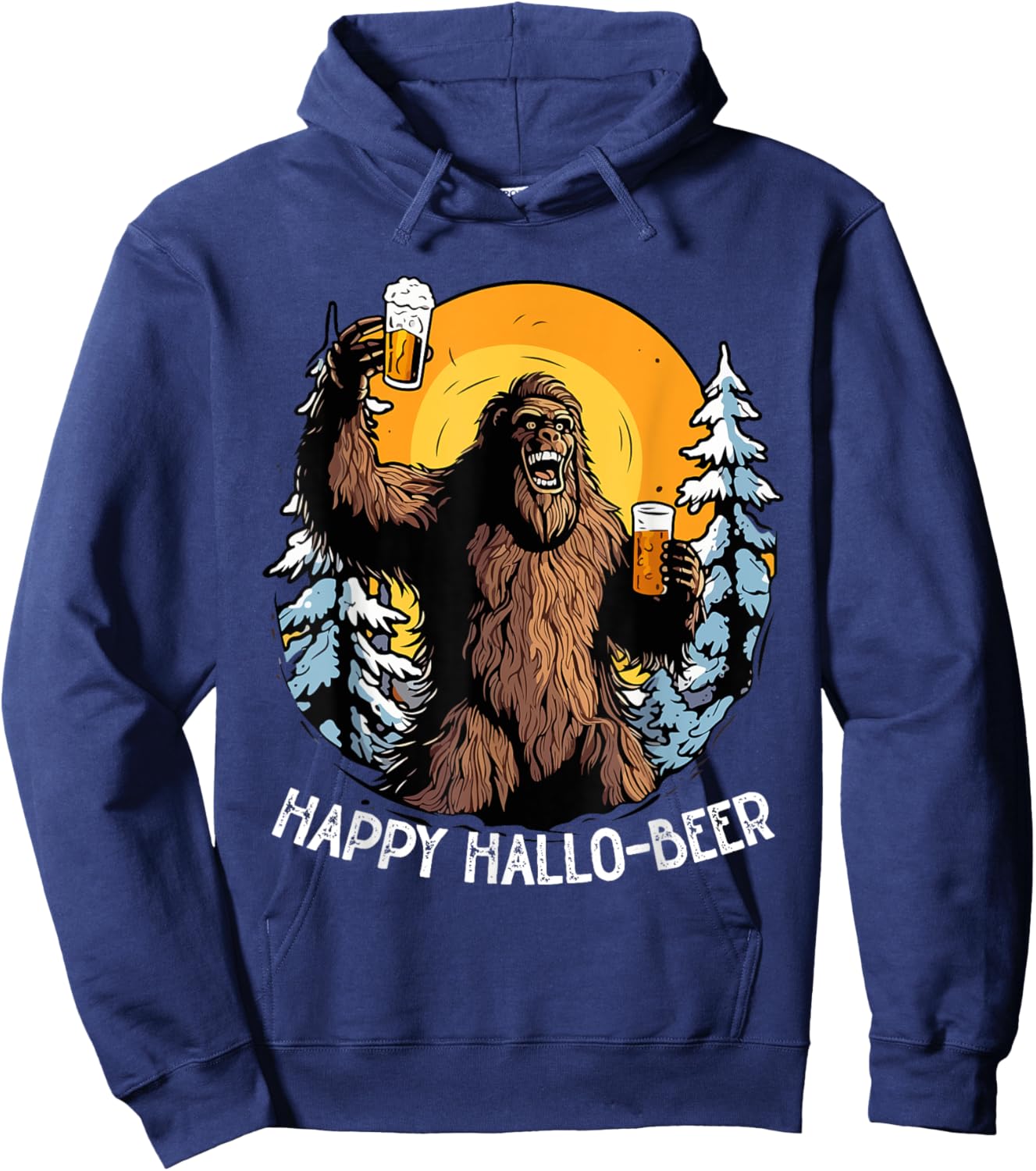 Bigfoot Halloween Costume Sasquatch Beer Trick Or Treat Hoodie - Hoodie | Navy
