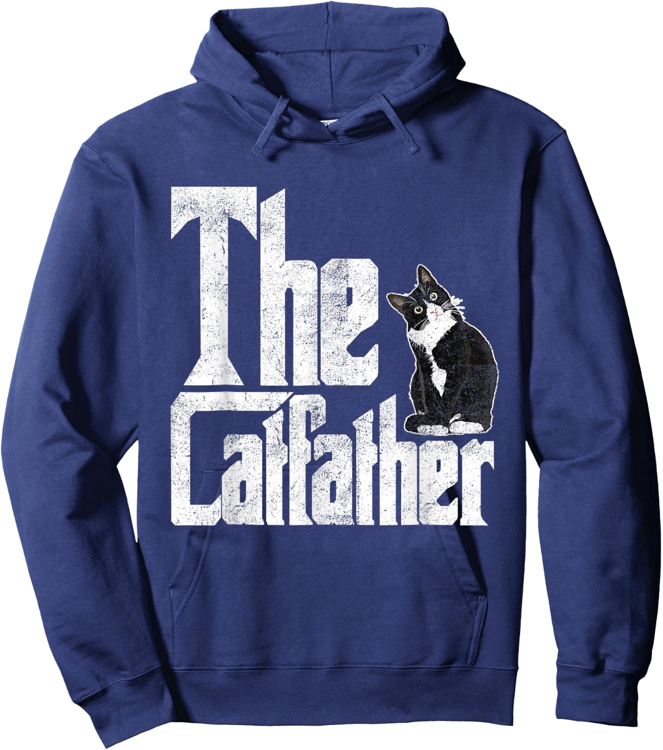 The Catfather Cat Father Mafia Funny Parody Fathers Day Hoodie - Hoodie | Navy