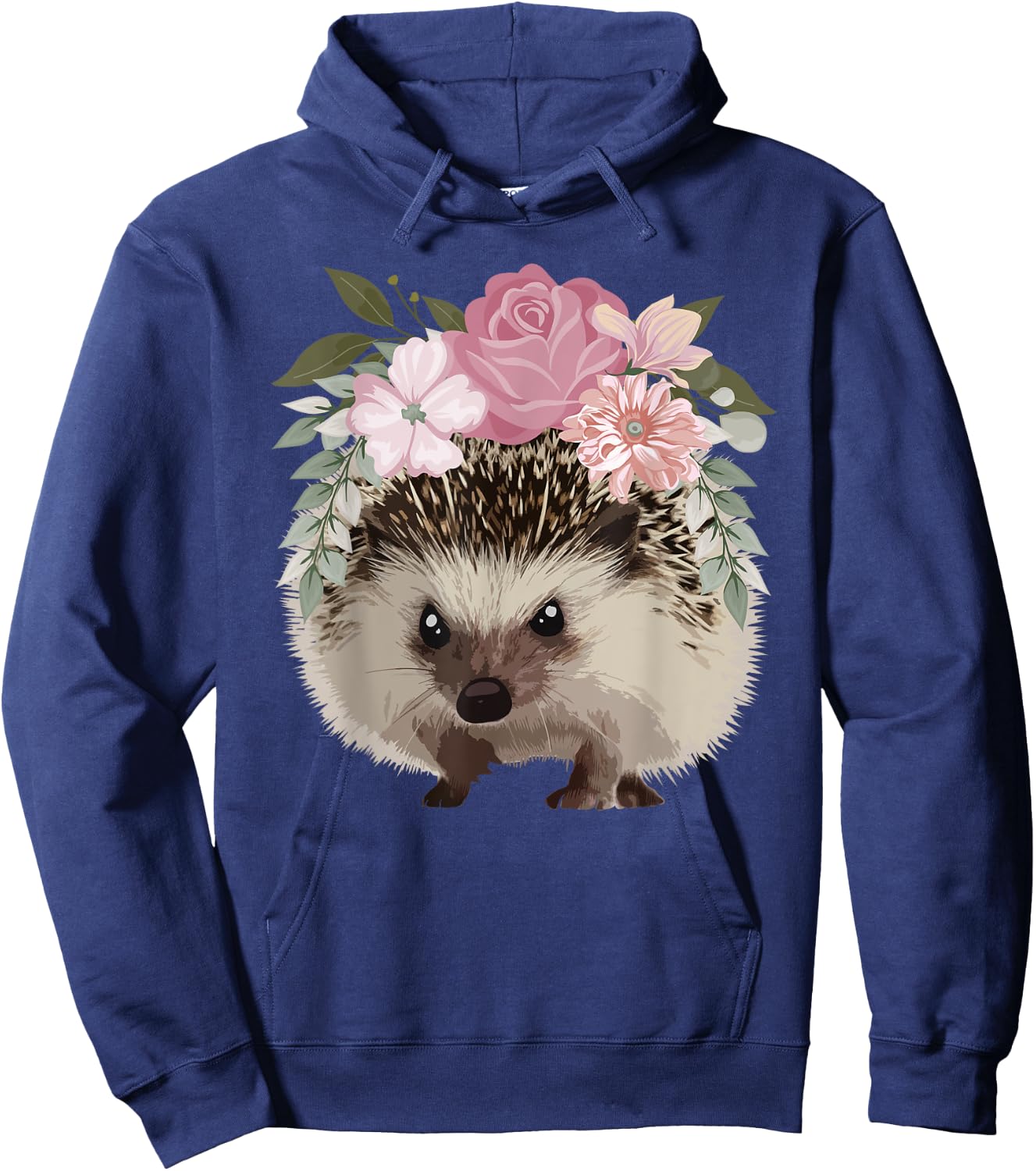Cute Hedgehog Mom Flower Hedge Hog Lovers Floral Hoodie - Hoodie | Navy