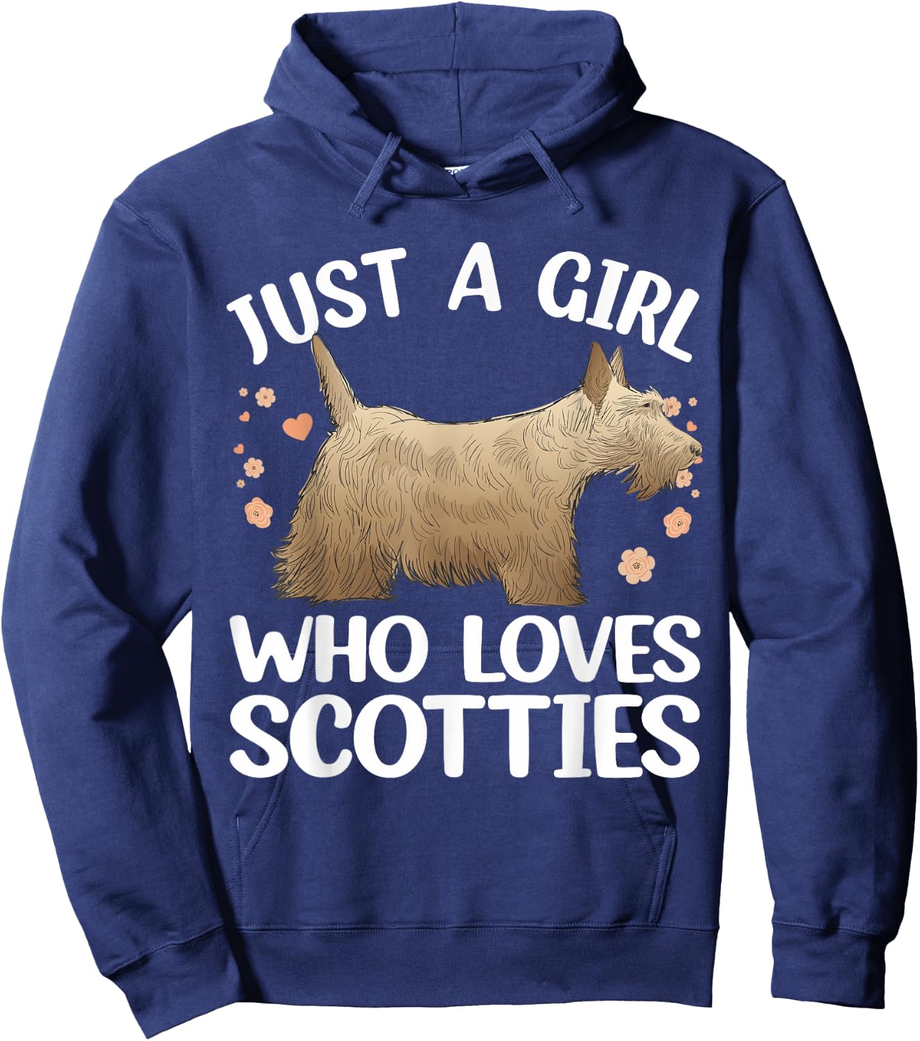 Funny Scottish Terrier Art For Girls Women Scottie Dog Lover Hoodie - Hoodie | Navy