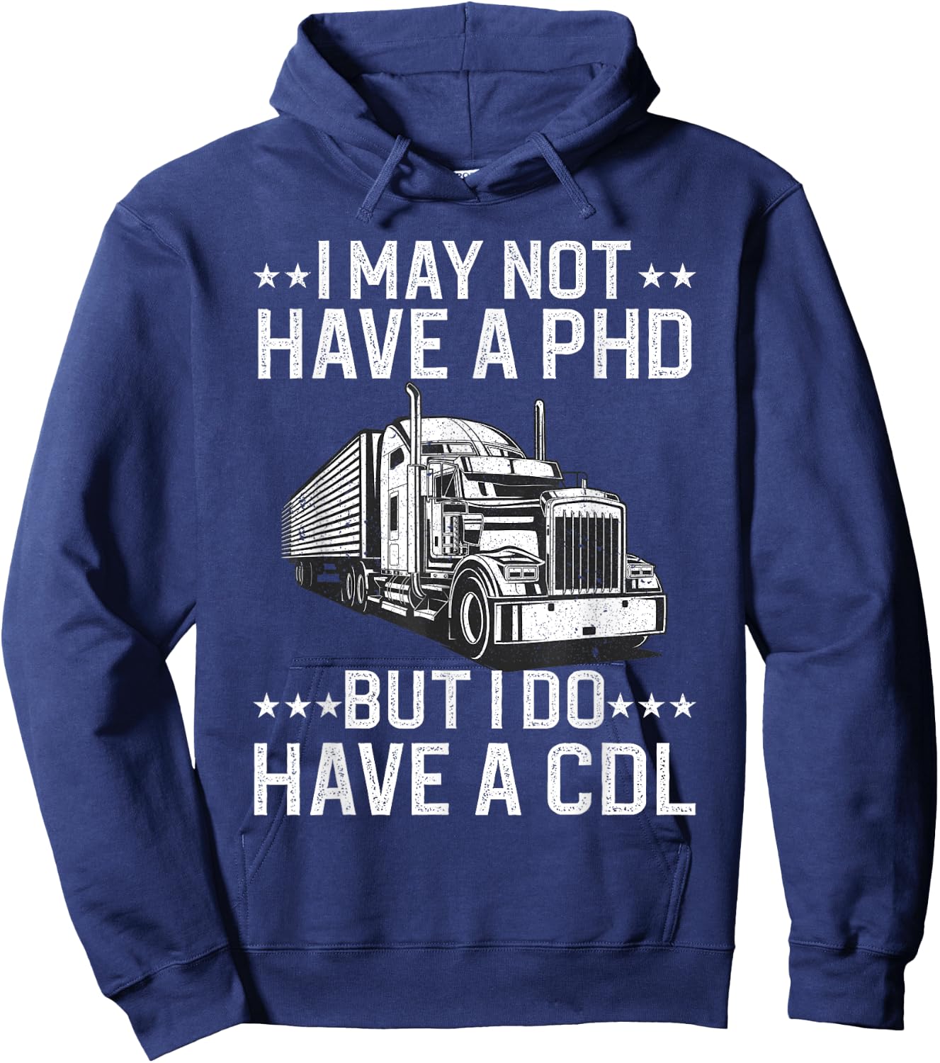 Funny Trucker Design Women CDL Truck Driver Trucking Hoodie - Hoodie | Navy
