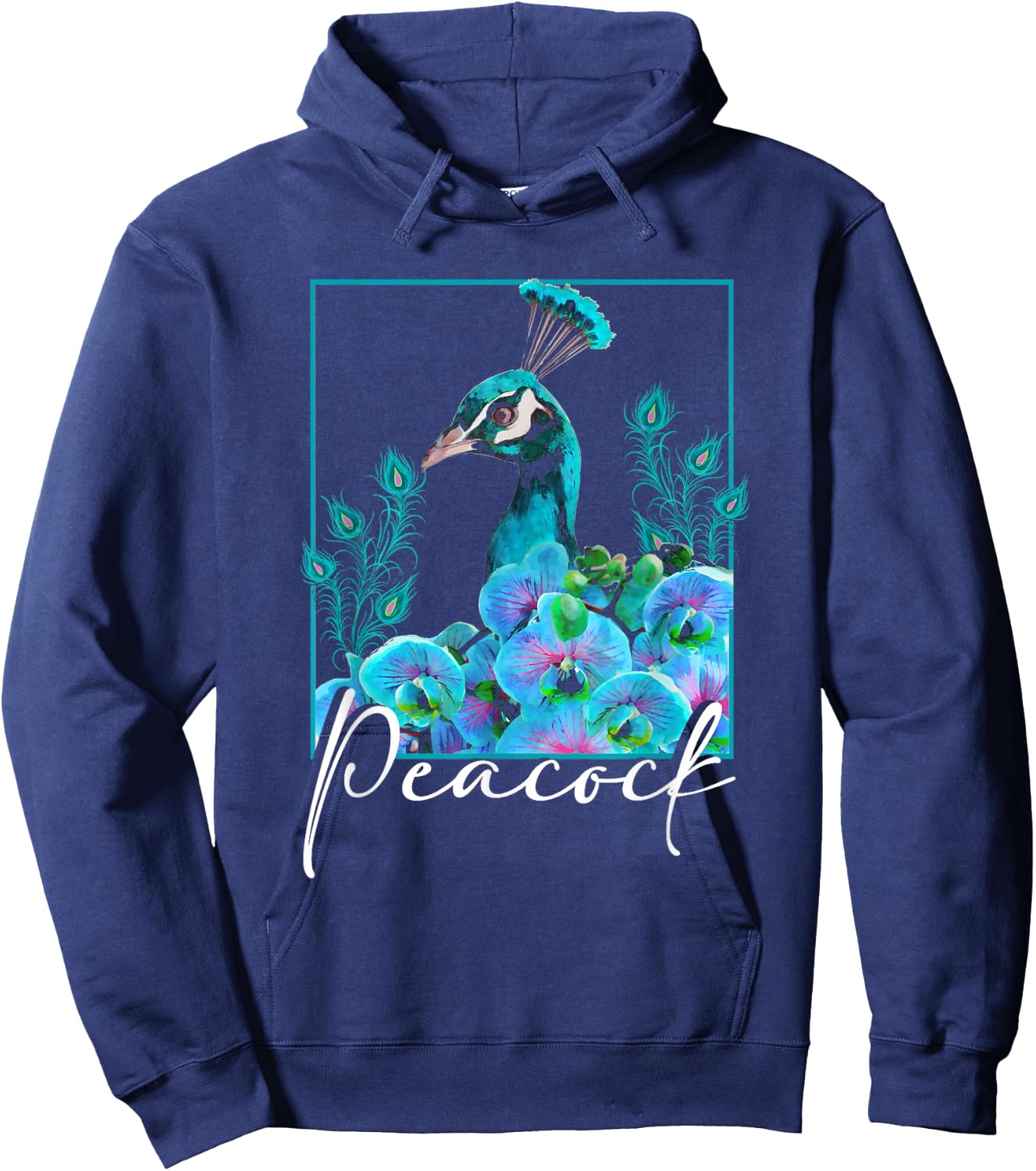 Beautiful Peacock | Bird Lover | Peacock Feathers Hoodie - Hoodie | Navy