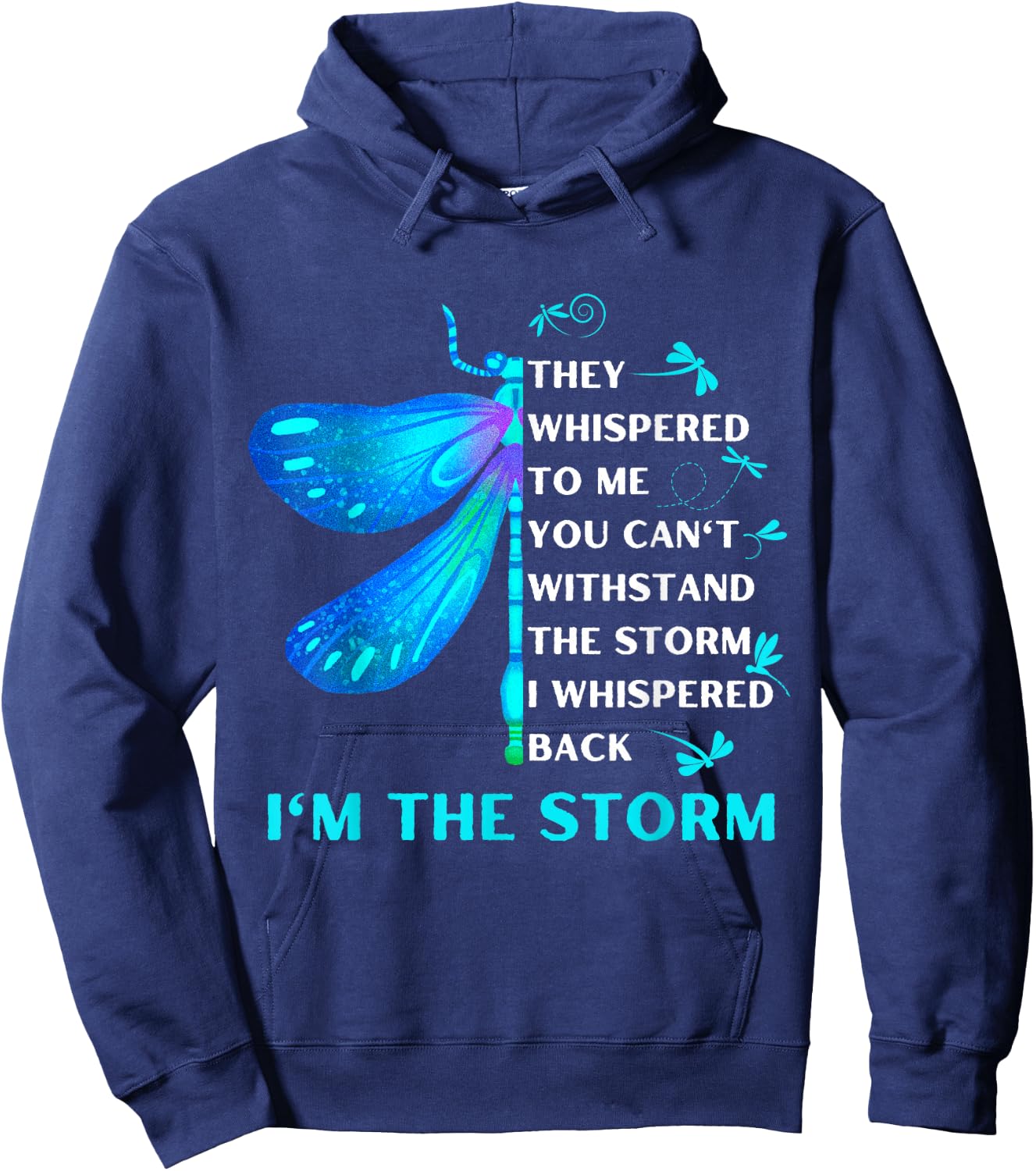 Women's They whispered to her you can't whit stand the storm Hoodie - Hoodie | Navy