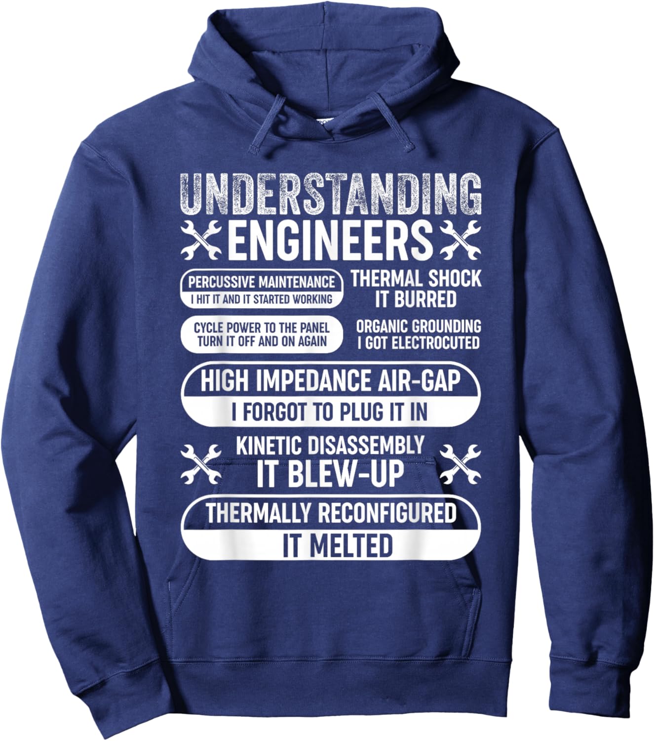 Understanding Engineers - Funny Sarcastic Engineering Hoodie - Hoodie | Navy