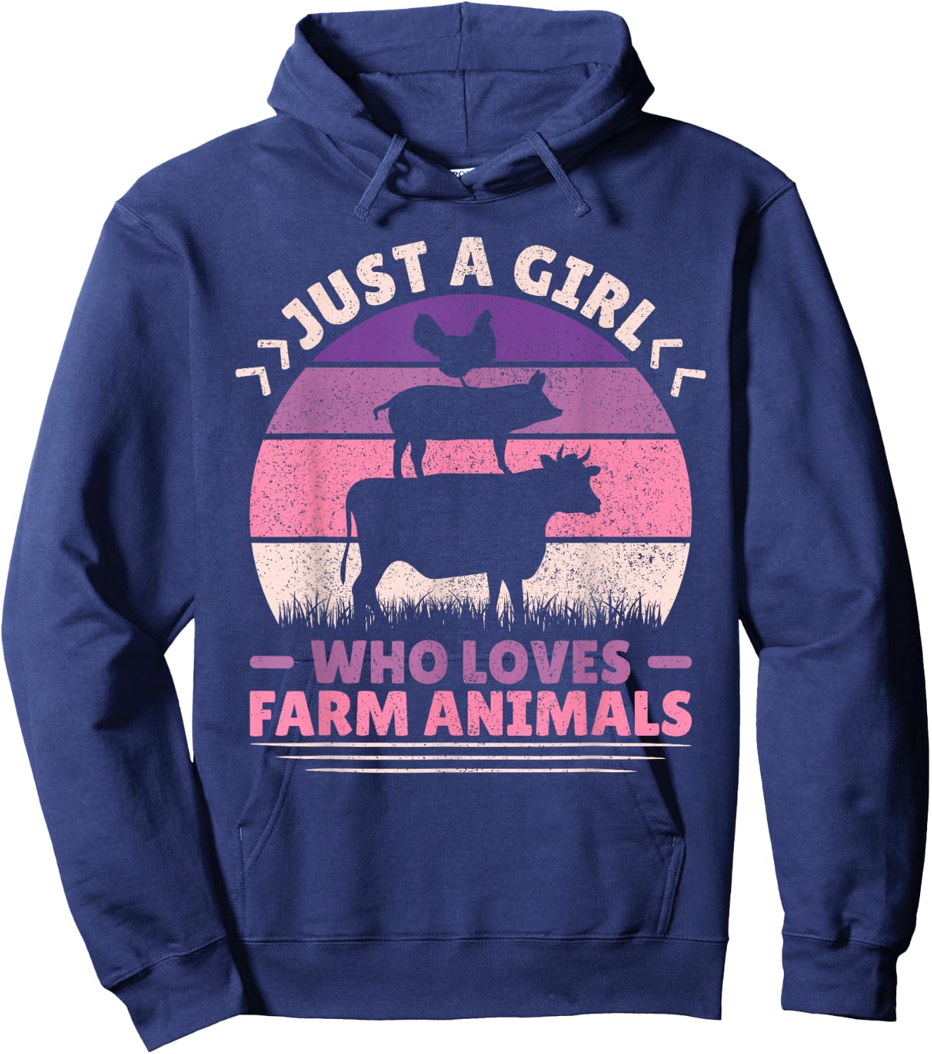 Just A Girl Who Loves Farm Animals Lover Women Farmer Girl Hoodie - Hoodie | Navy