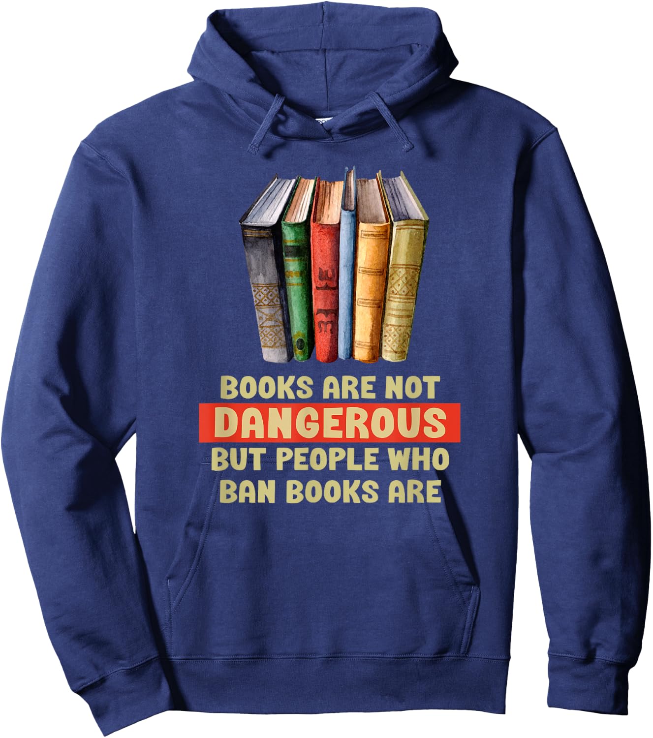reading is for life, librarian life Anti Book Banning Black Cotton Polyester , -Adults, Small, Short Sleeve Hoodie - Hoodie | Navy