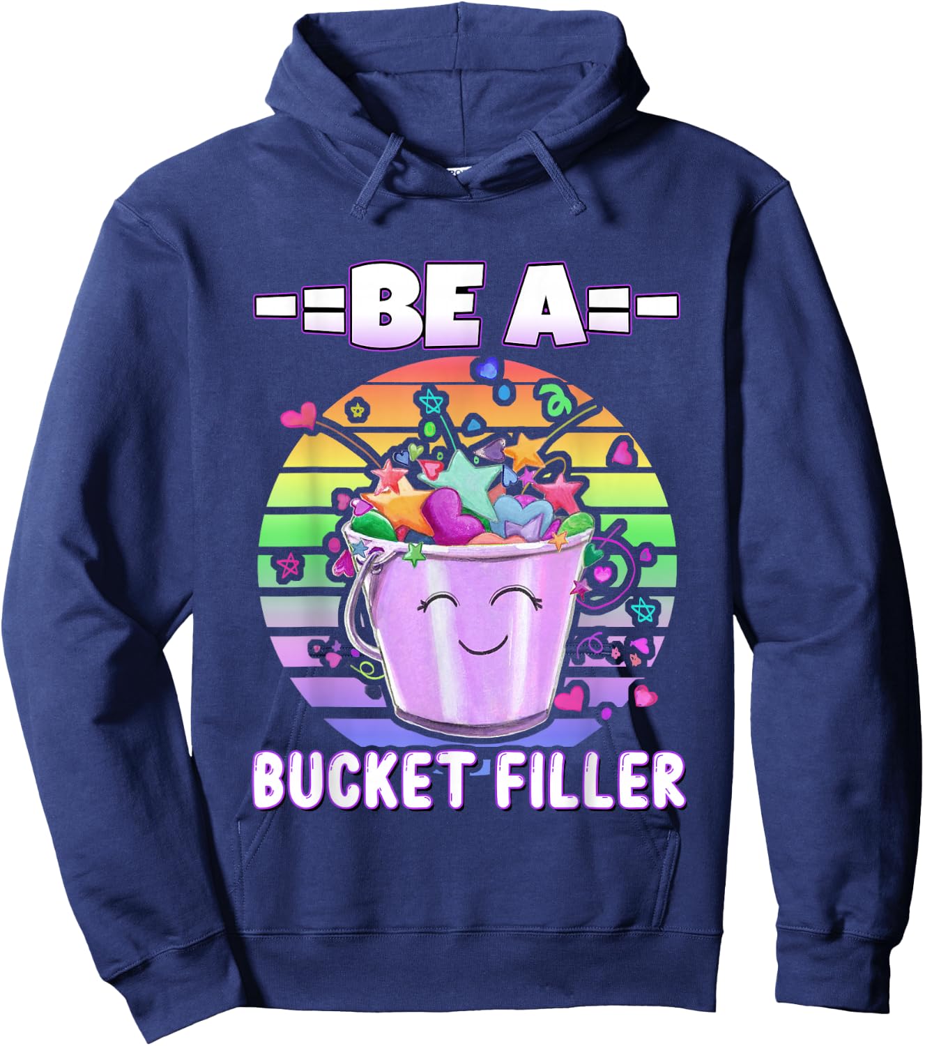 Be a Bucket Filler Colourful Sunset Hoodie - Hoodie | Navy