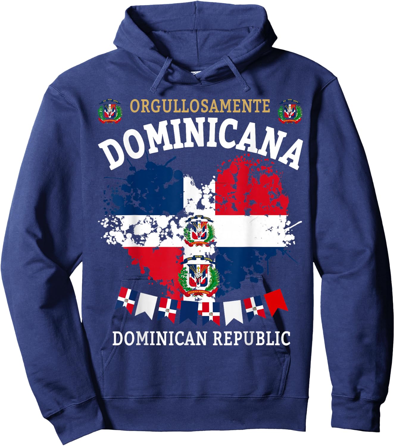 Republica Dominicana & Hispanic Dominican Flag Hoodie - Hoodie | Navy