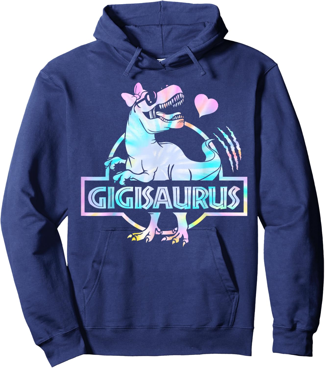 Gigisaurus T Rex Dinosaur Gigi Saurus Family Matching Women Hoodie - Hoodie | Navy