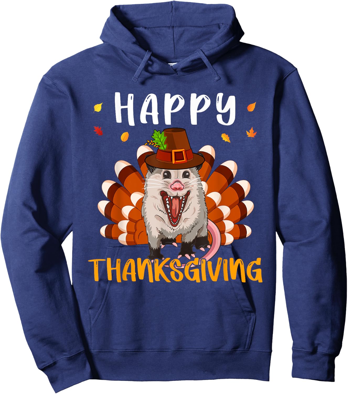 Thanksgiving Possum As Turkey Matching Kid Toddler Family Hoodie - Hoodie | Navy
