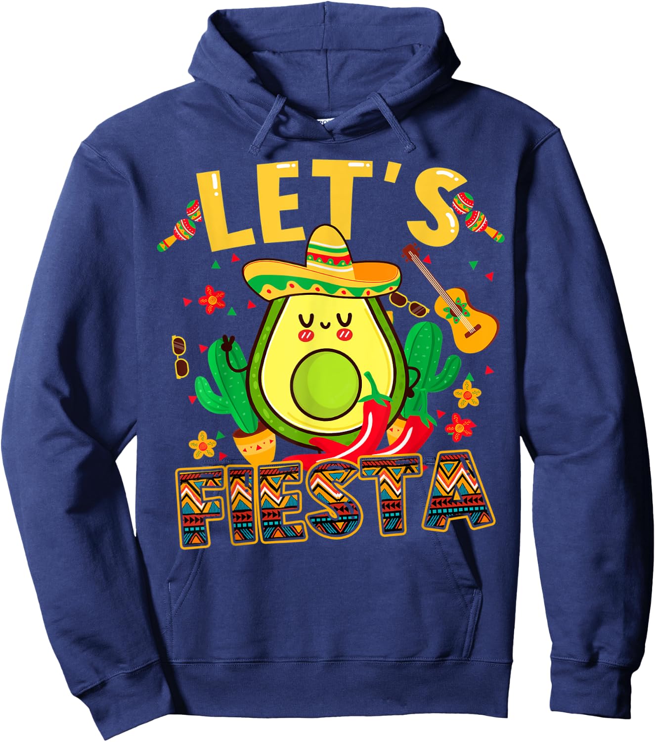 Funny Cinco De Mayo Lets Fiesta Avocado Kids Toddler Women Hoodie - Hoodie | Navy