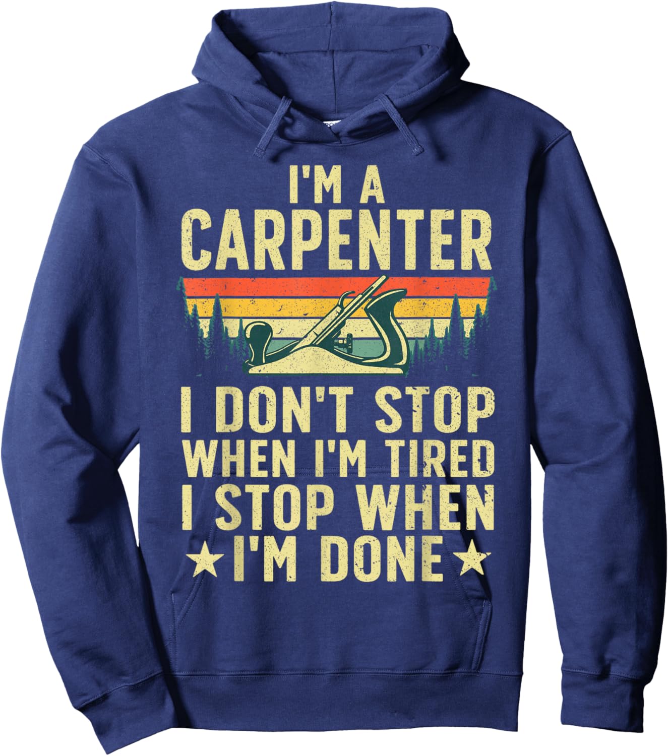 Cool Carpenter Dad Woodworker Carpentry Woodworking Hoodie - Hoodie | Navy